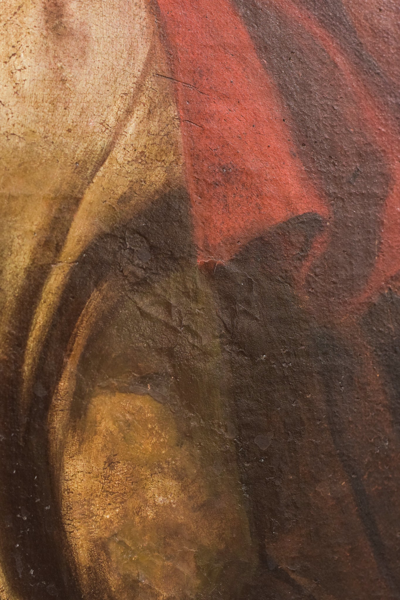 A painting of a woman holding a scythe and a dragon.