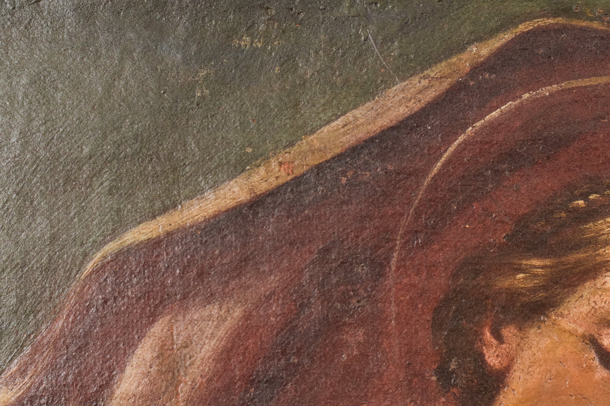 A painting of a woman holding a scythe and a dragon.