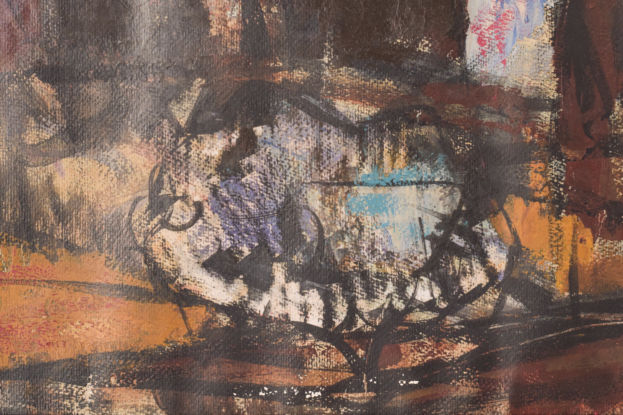 Artwork by Unknown, Painting of a Town in Mixed Media, Made of Mixed media 