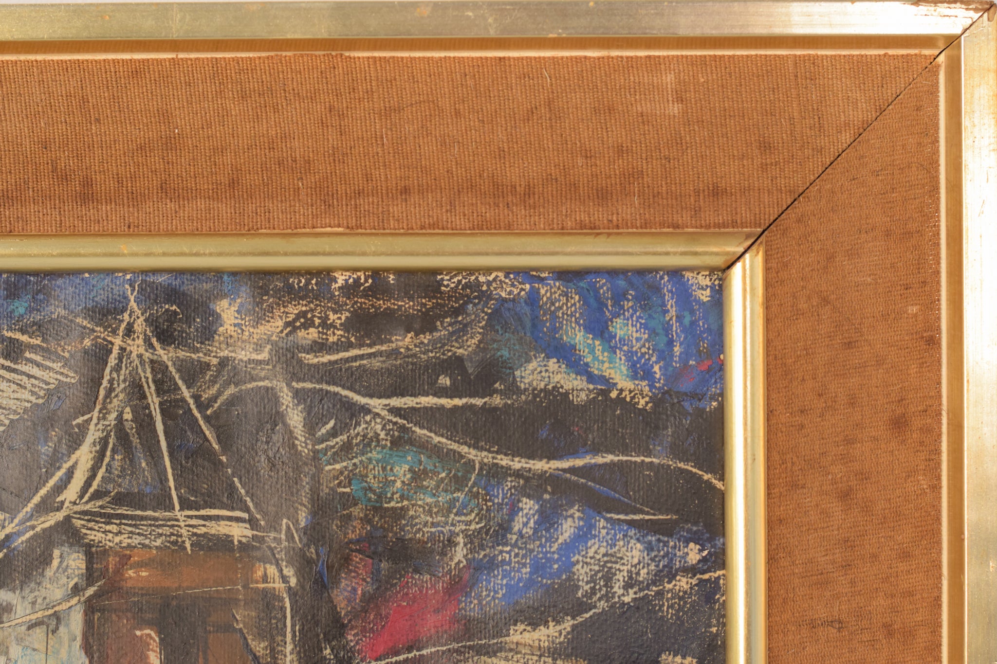 Artwork by Unknown, Painting of a Town in Mixed Media, Made of Mixed media 