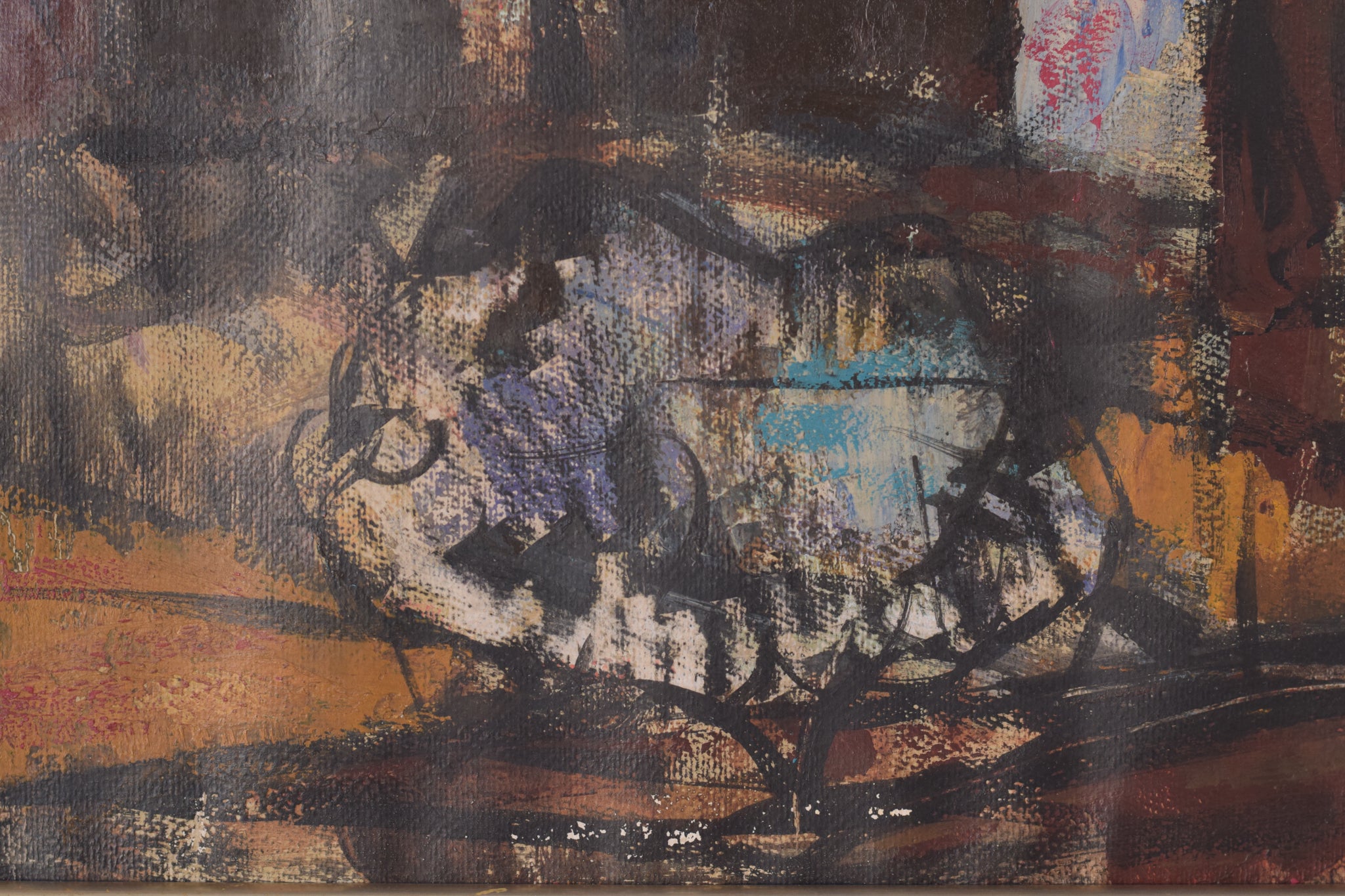 Artwork by Unknown, Painting of a Town in Mixed Media, Made of Mixed media 