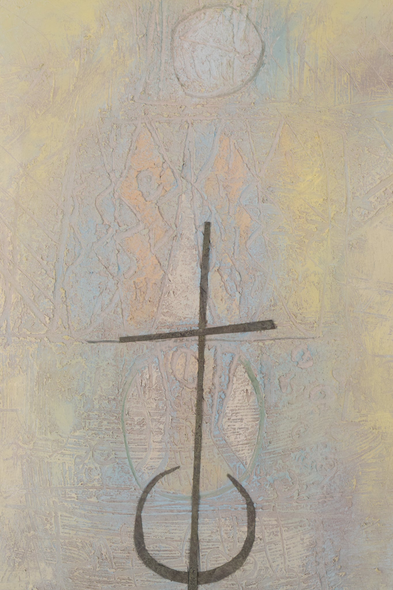 Artwork by Unknown, Painting with Cross, Made of Acrylic 
