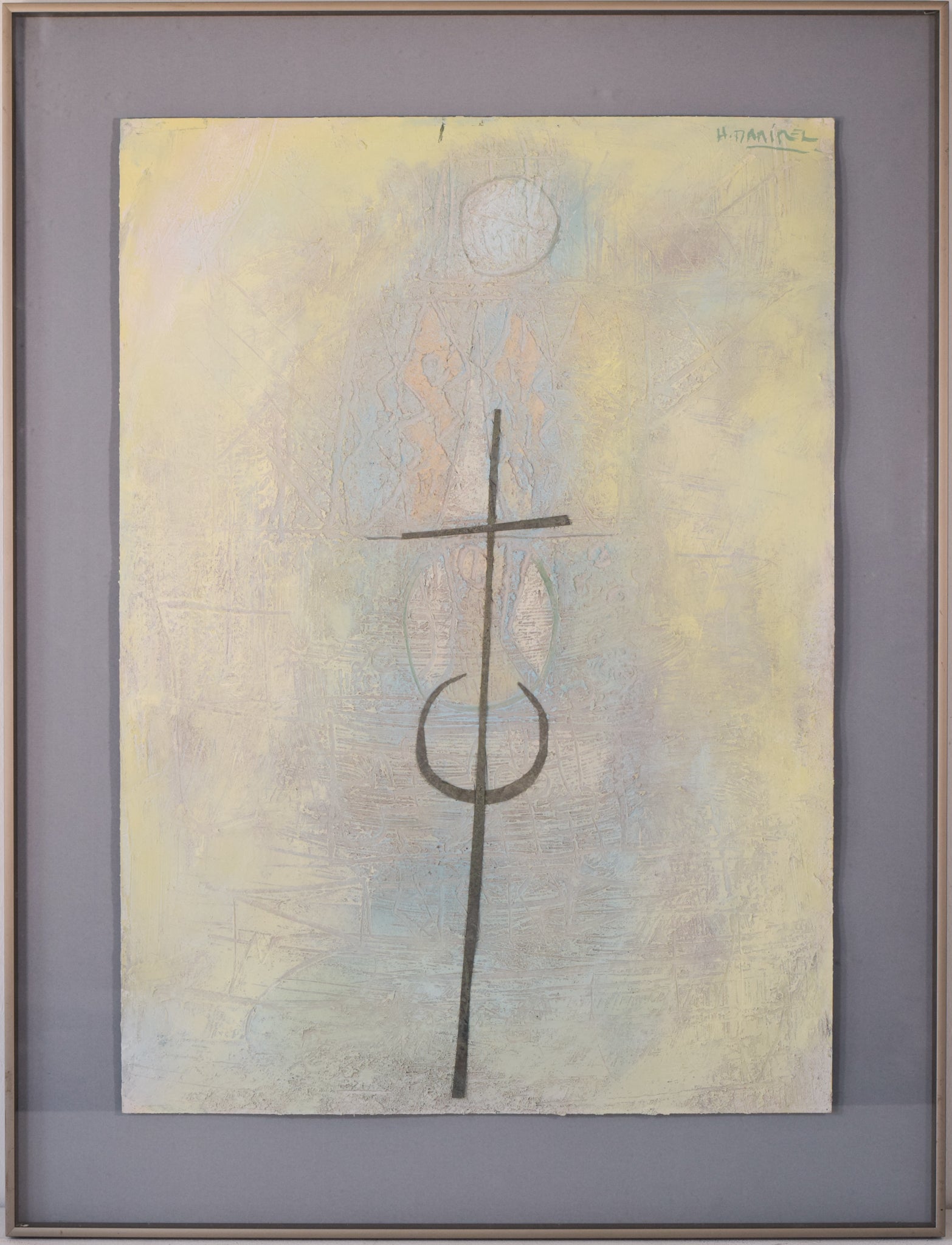 Artwork by Unknown, Painting with Cross, Made of Acrylic 