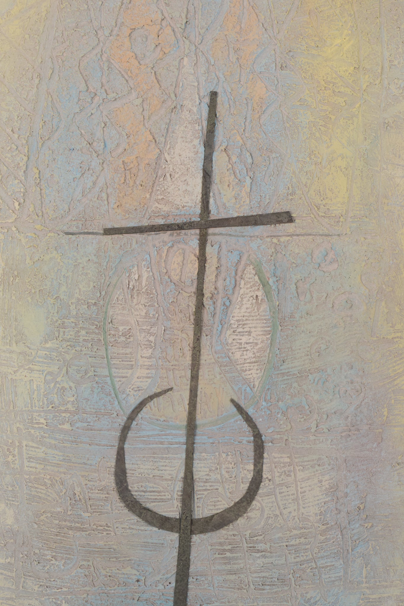 Artwork by Unknown, Painting with Cross, Made of Acrylic 