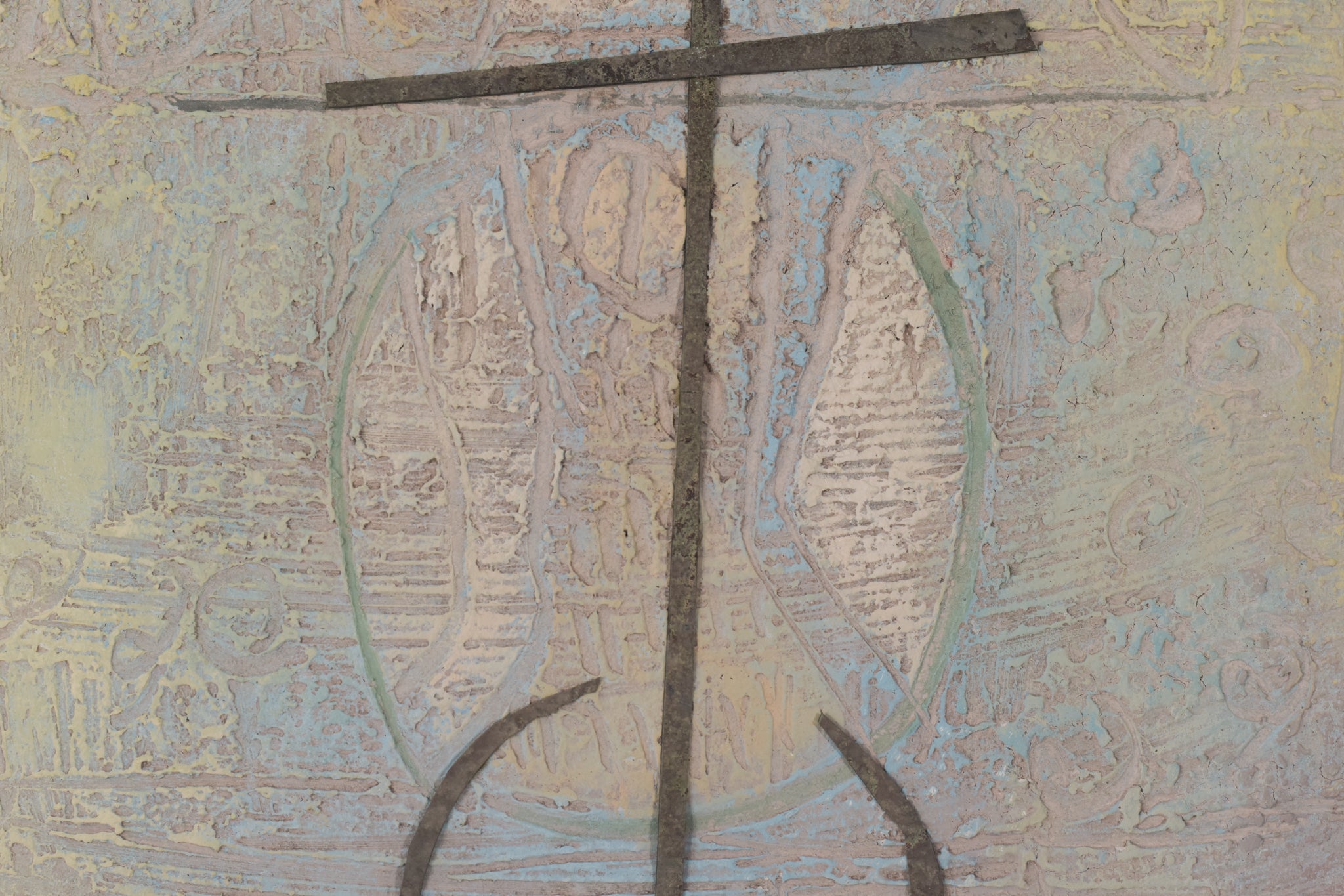 Artwork by Unknown, Painting with Cross, Made of Acrylic 