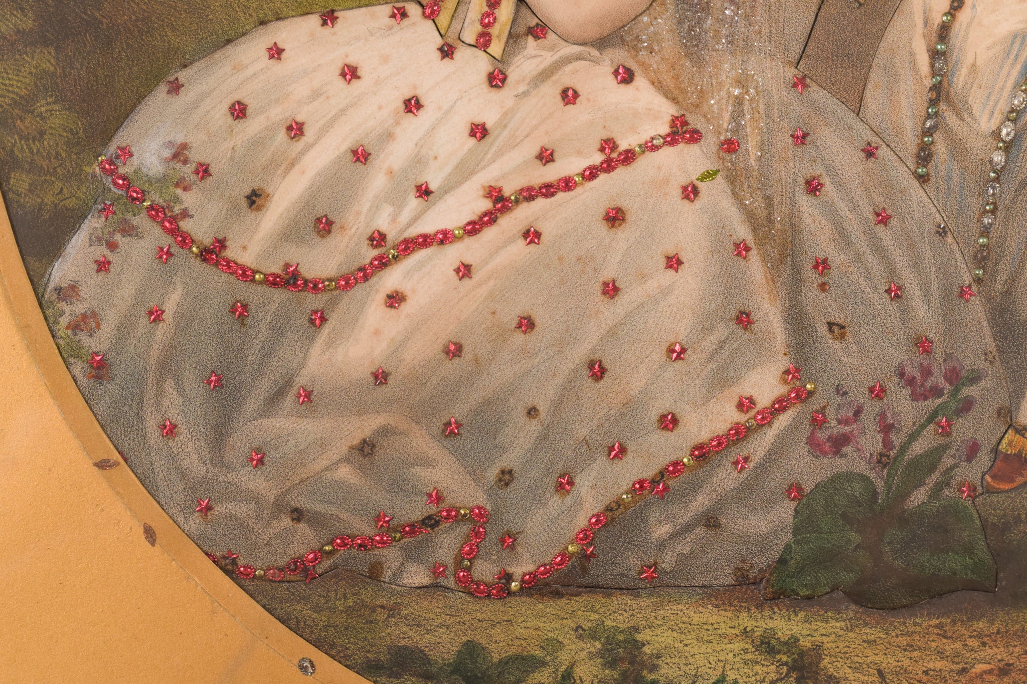 A pair of framed pictures of a woman in a white dress.