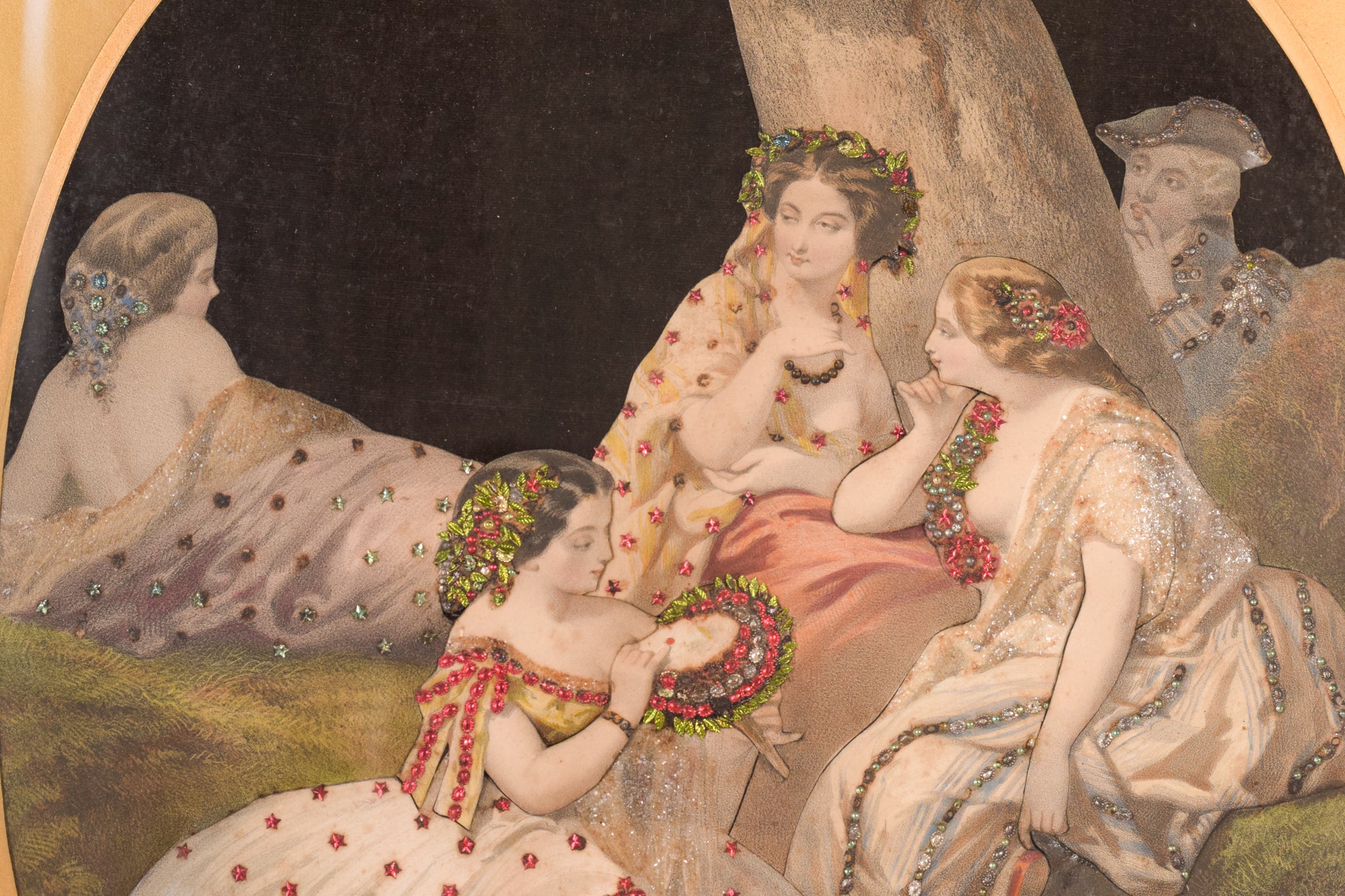 A pair of framed pictures of a woman in a white dress.