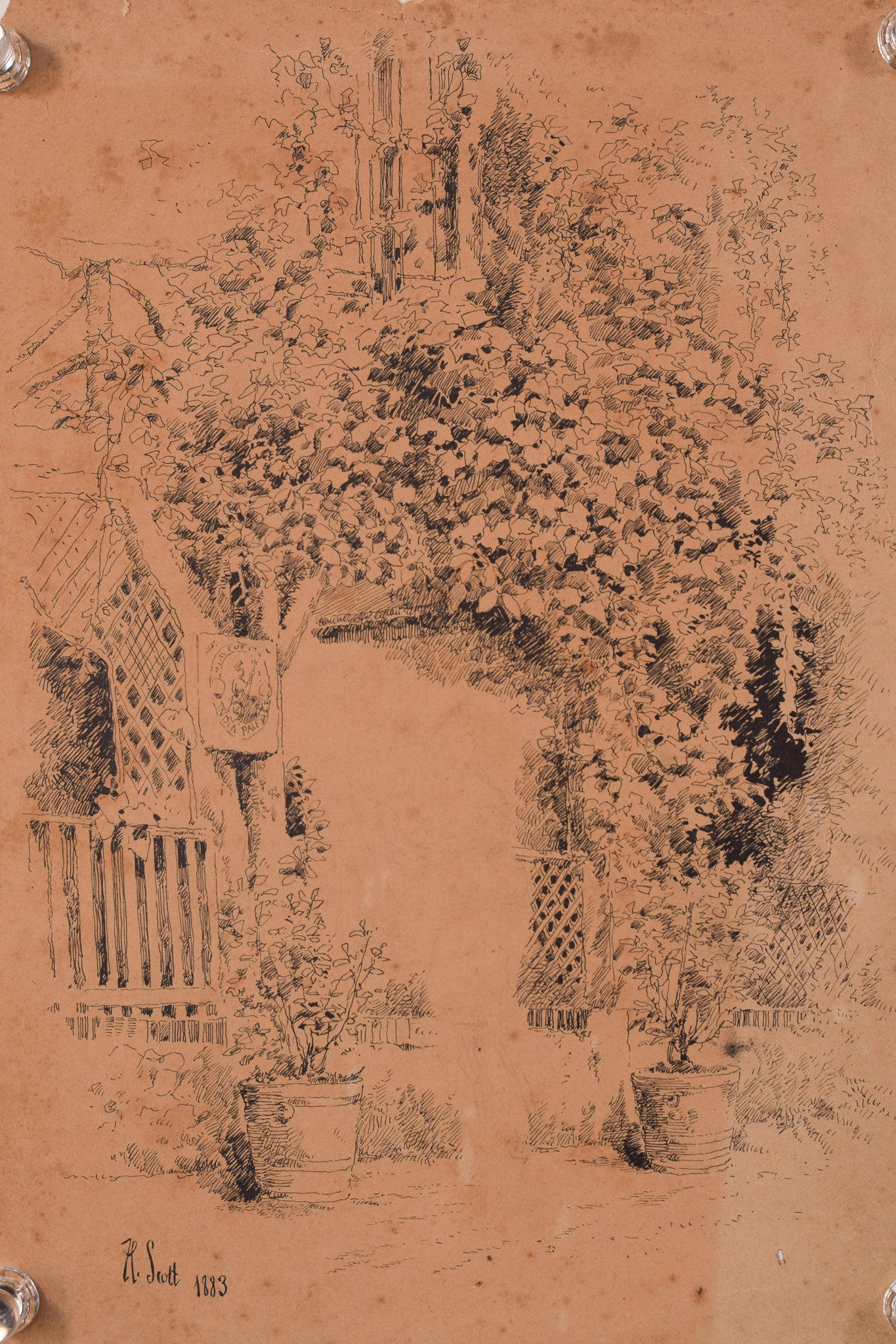 Artwork by Unknown, Pair of Antique Drawings, Made of Graphite on paper 