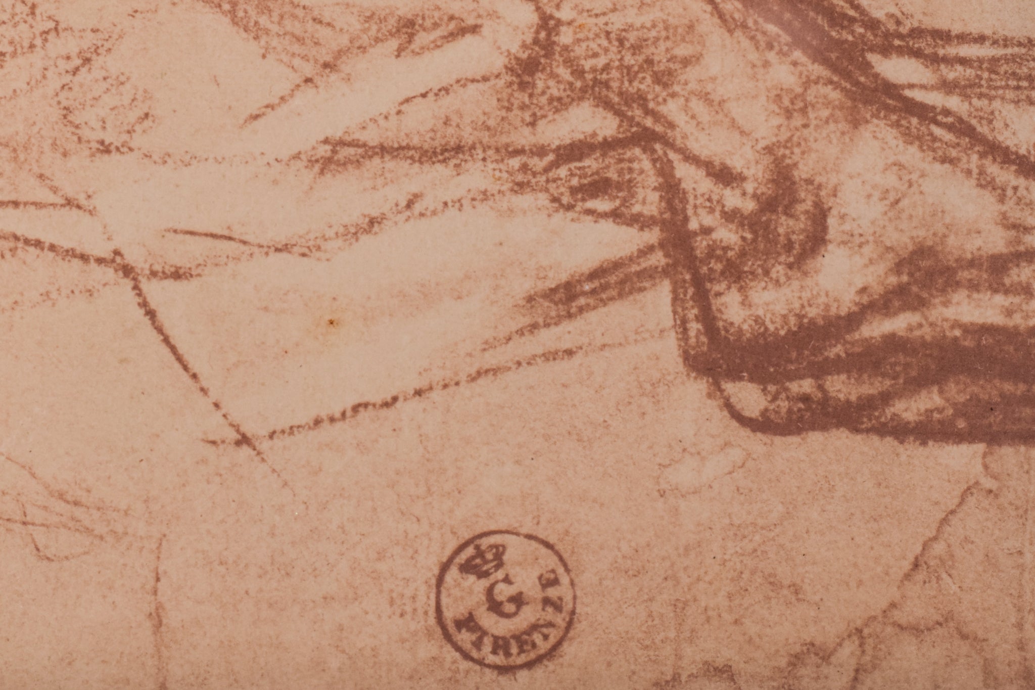 A drawing of a man laying down on a bed.