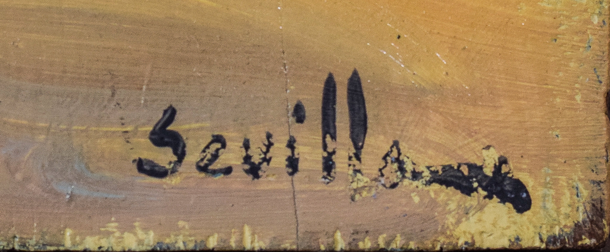 Two paintings of a bullfight and a painting of a man riding a horse.