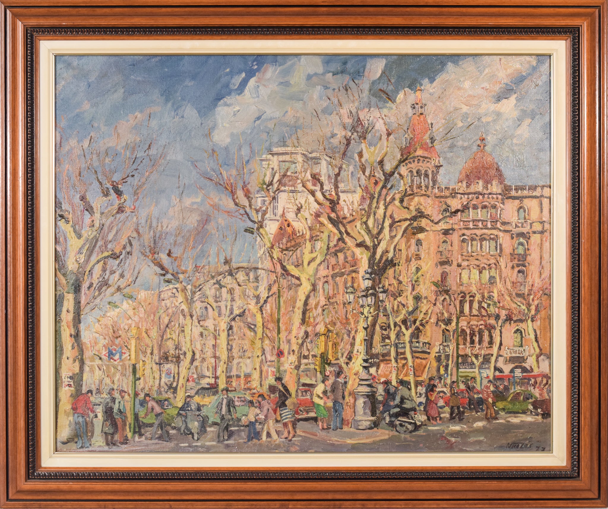 Artwork by Unknown, Passeig de Gràcia. Plaça de Catalunya, Made of Oil on canvas 