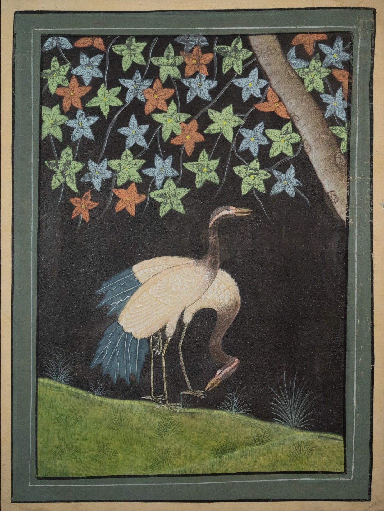 Persian Gouache of Two Herons - 19th or 20th century by Unknown, 19th or 20th century