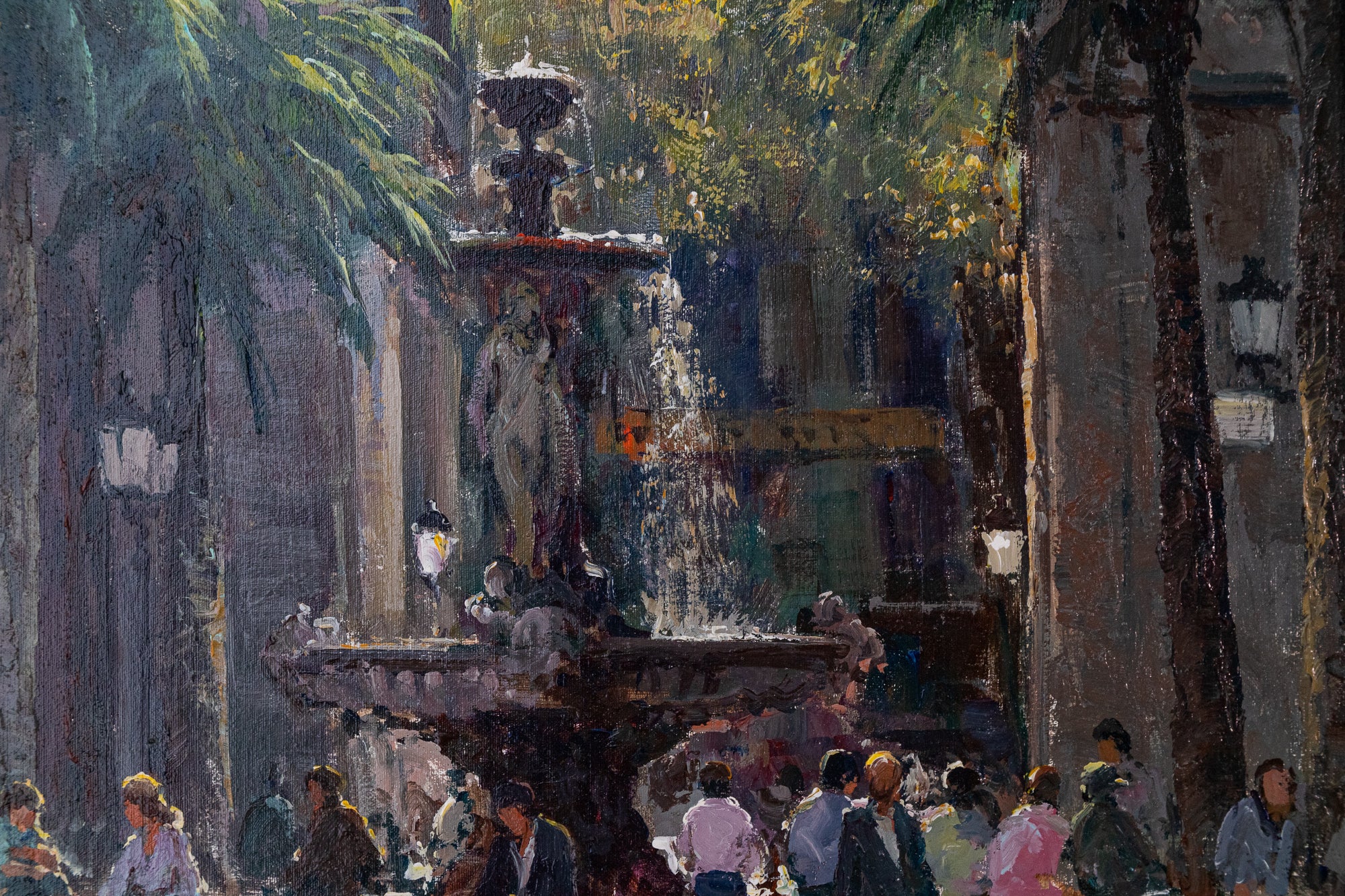 Artwork by Unknown, Placa Reial Barcelona - Looking into the Sunlight, Made of Oil on canvas 