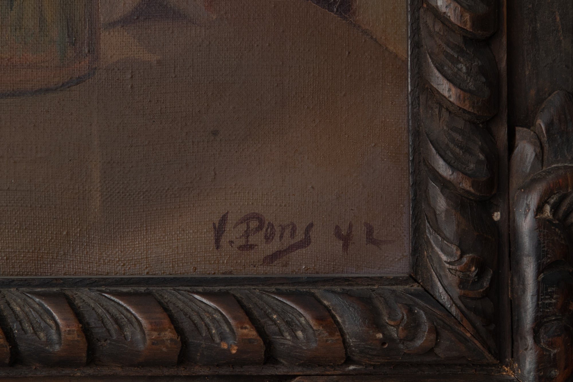 A painting of flowers in a vase and a pitcher on a table.