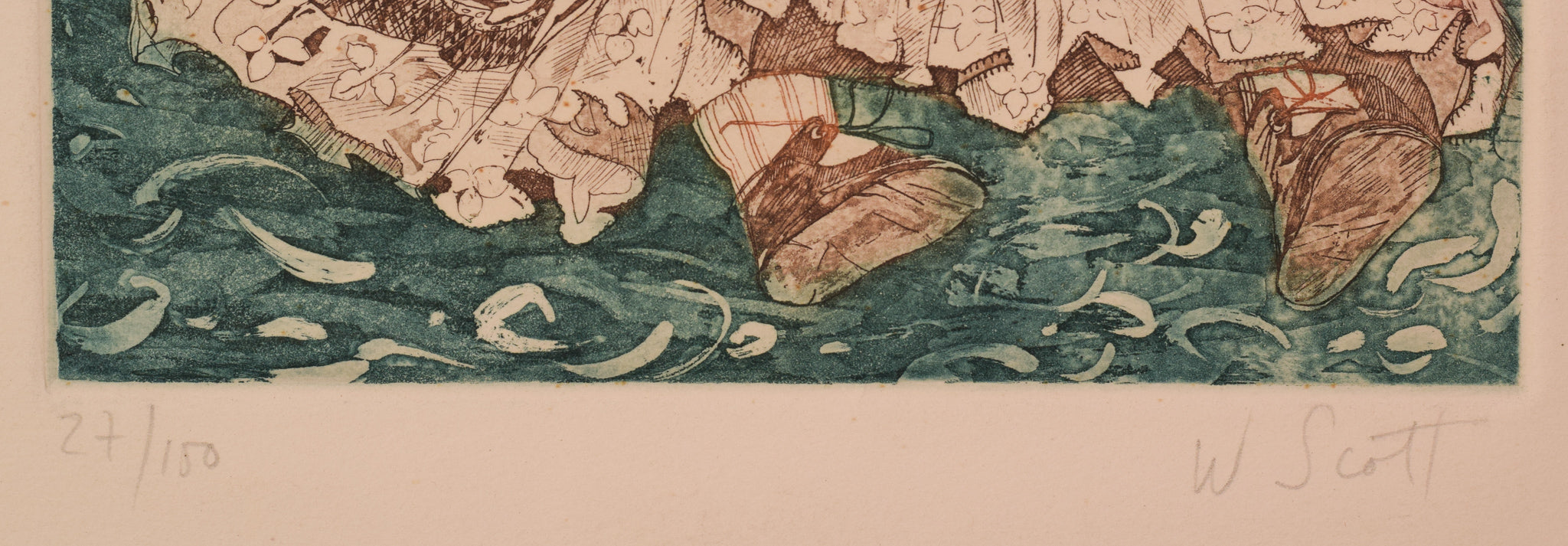 A drawing of a little girl in a red dress and hat.