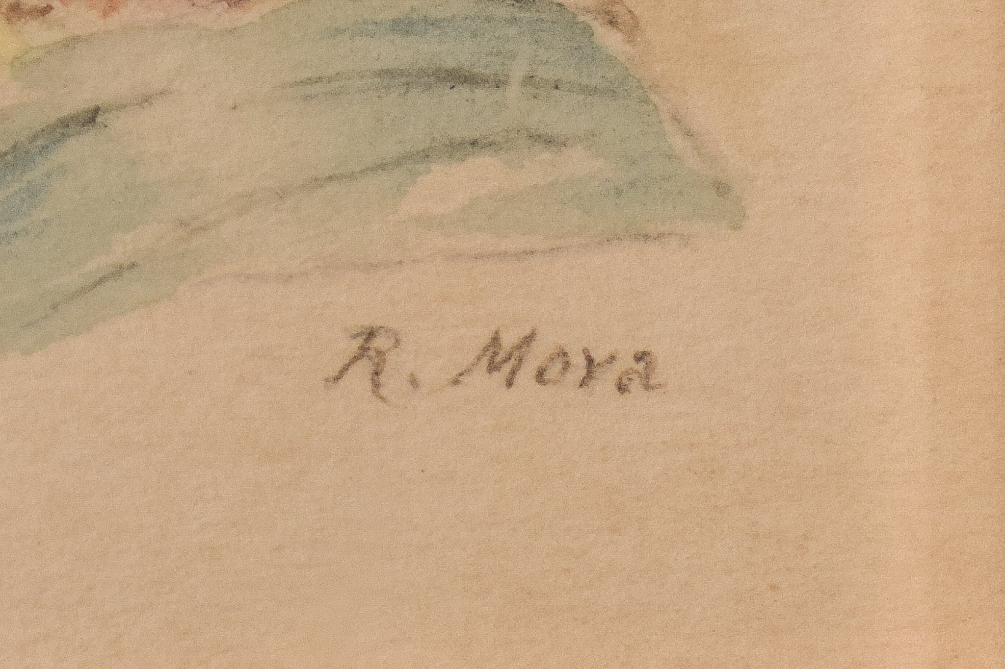 A watercolor painting of a man in a turban sitting in a chair.