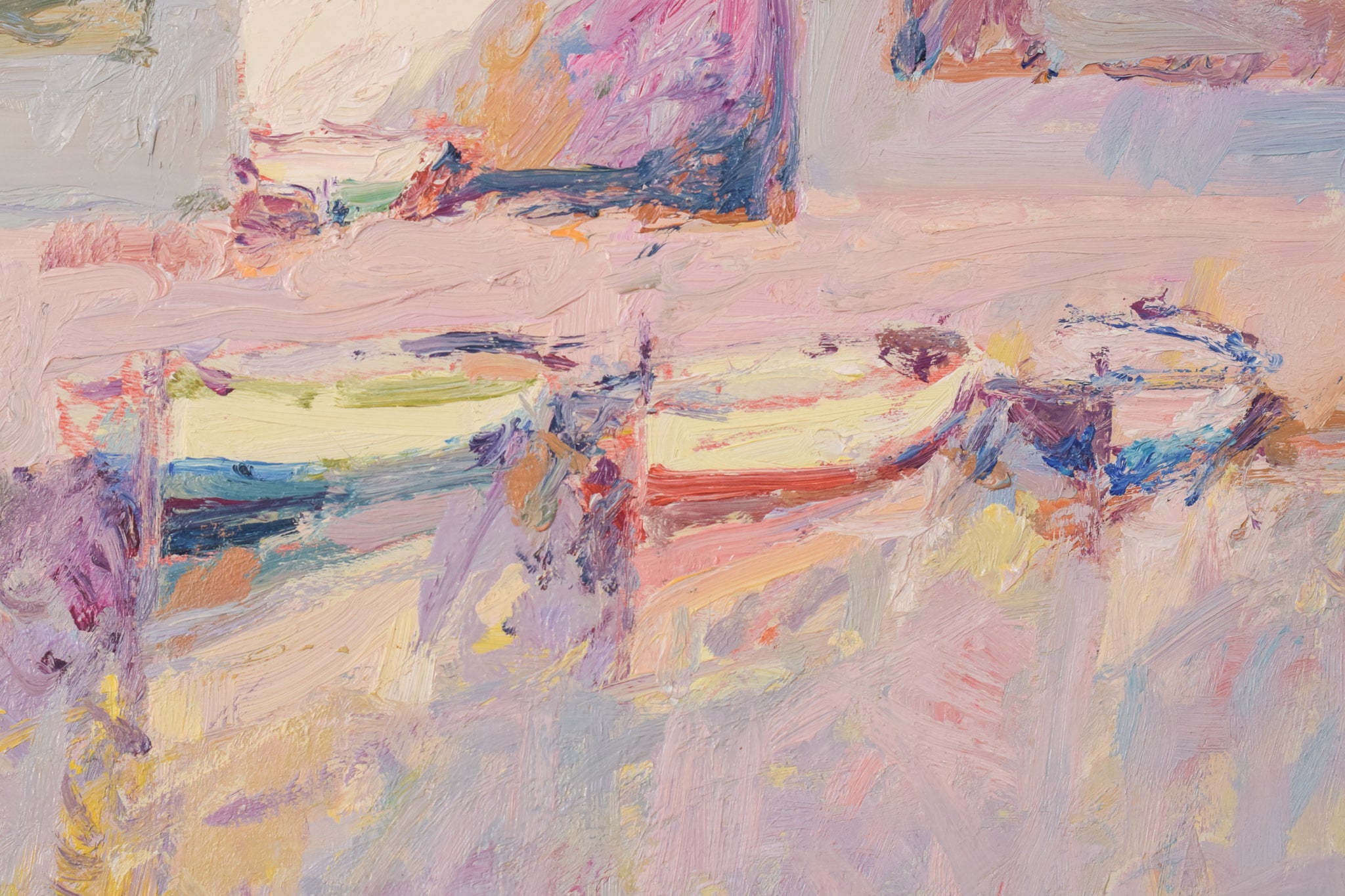 Artwork by Unknown, Post Impressionist - Fishing Boats, Made of Oil on board 