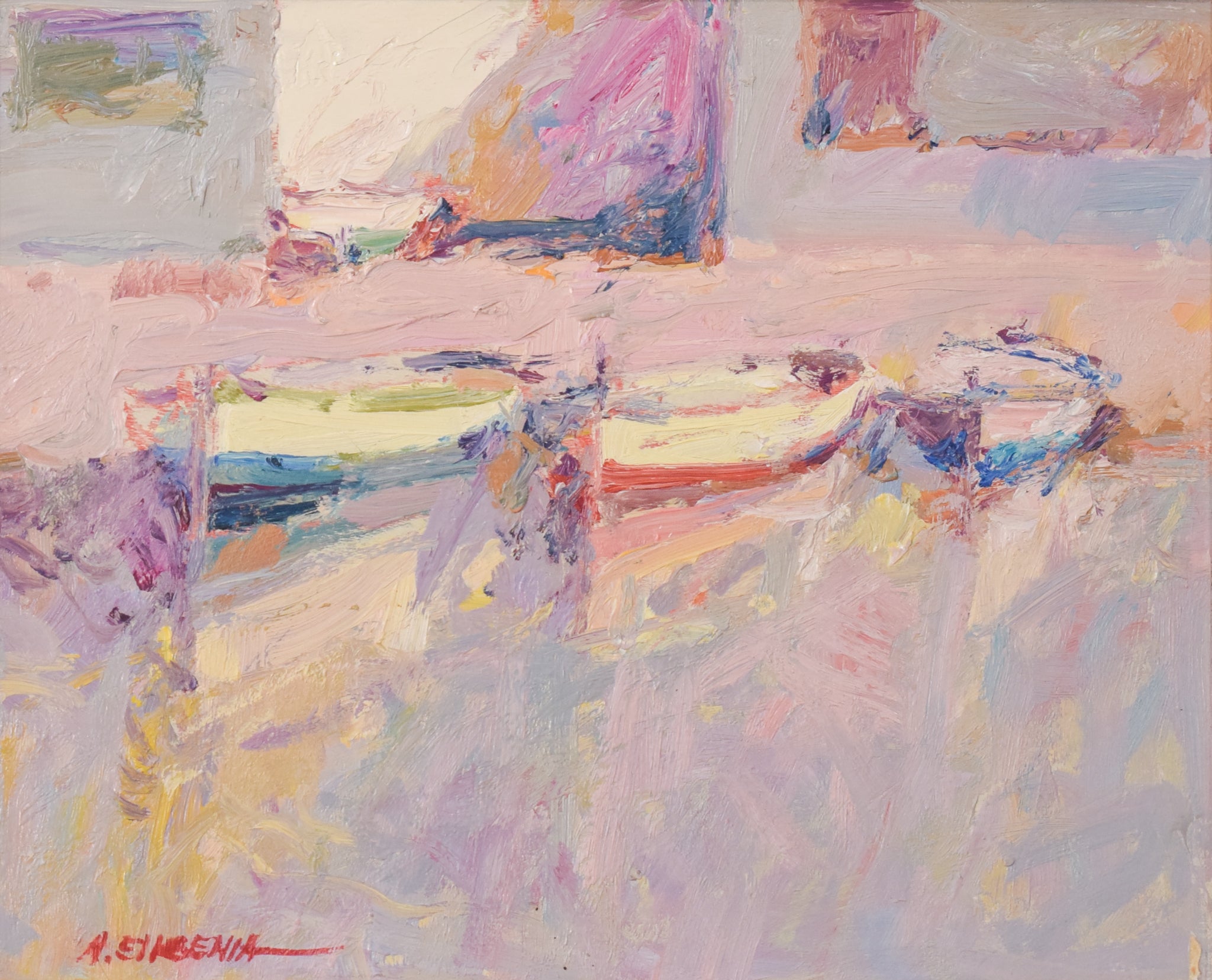 Post Impressionist - Fishing Boats by Unknown, Late 20th Century
