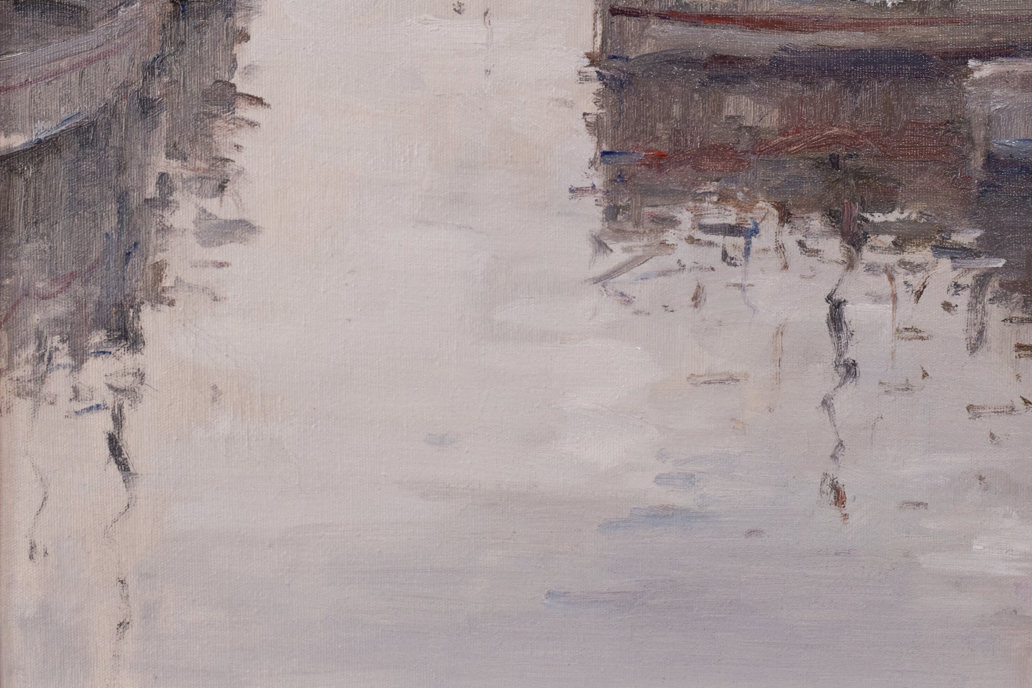 Artwork by Unknown, Post Impressionist - Harbour with Fishing Boats, Made of Oil on canvas 