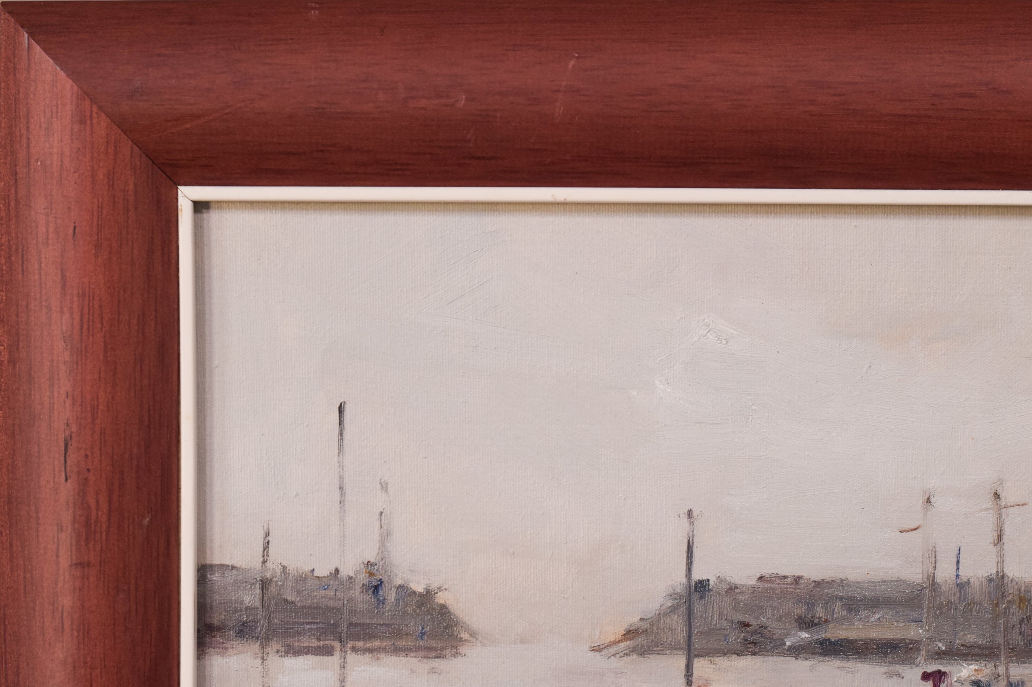 Artwork by Unknown, Post Impressionist - Harbour with Fishing Boats, Made of Oil on canvas 