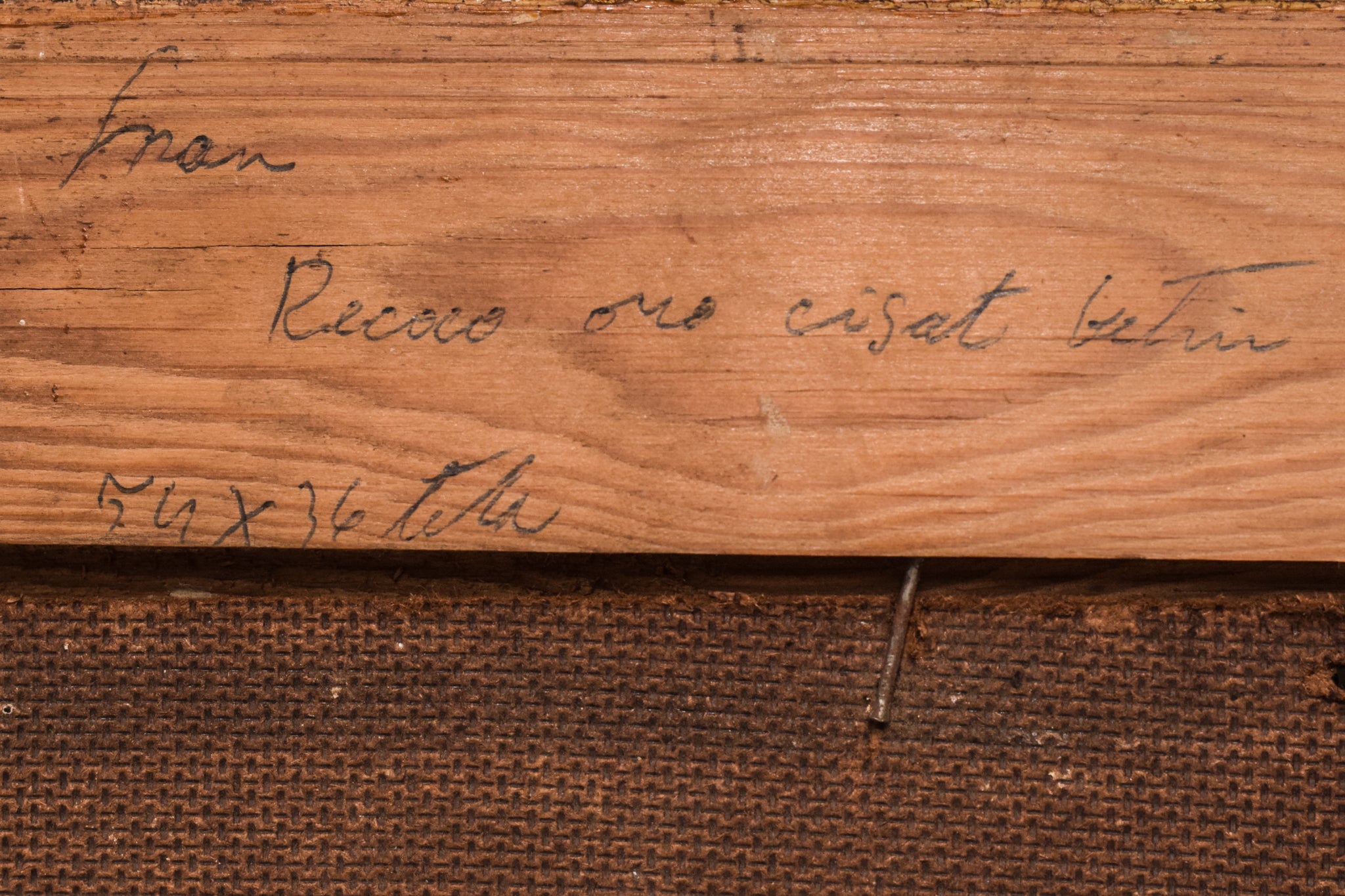 A painting of trees in a wooded area with a house in the background.