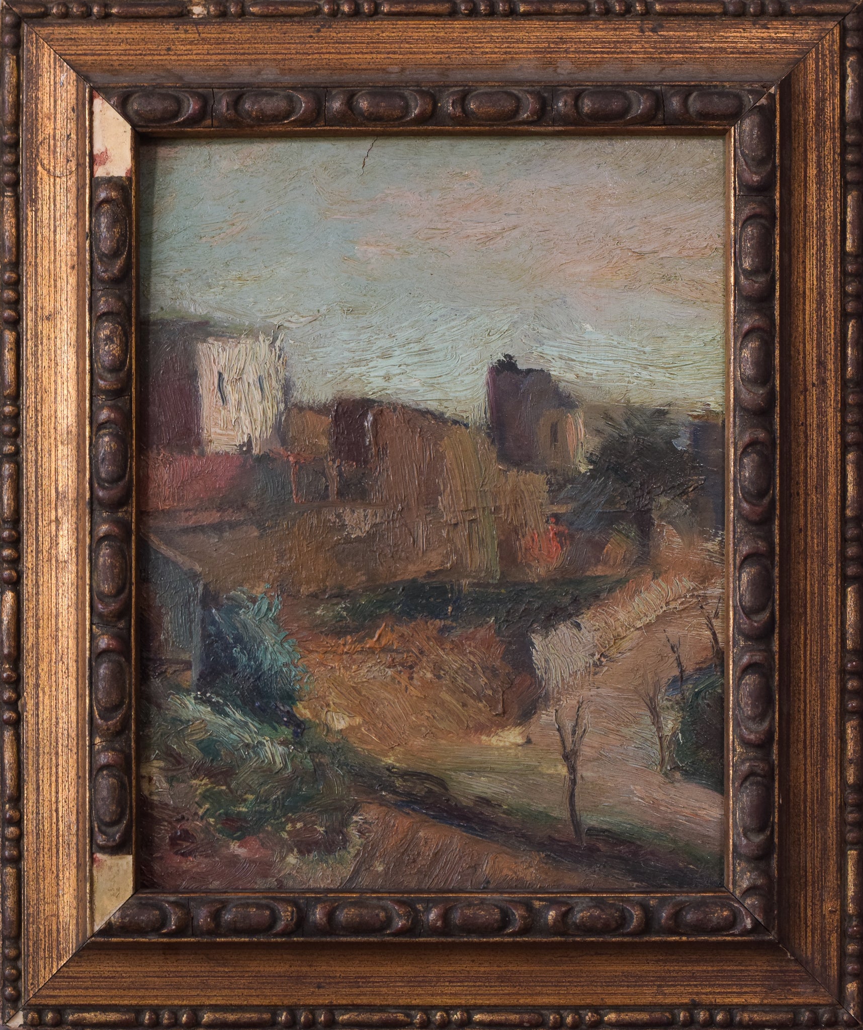 Artwork by Unknown, Post-Impressionist - Village Landscape, Made of Oil on board 