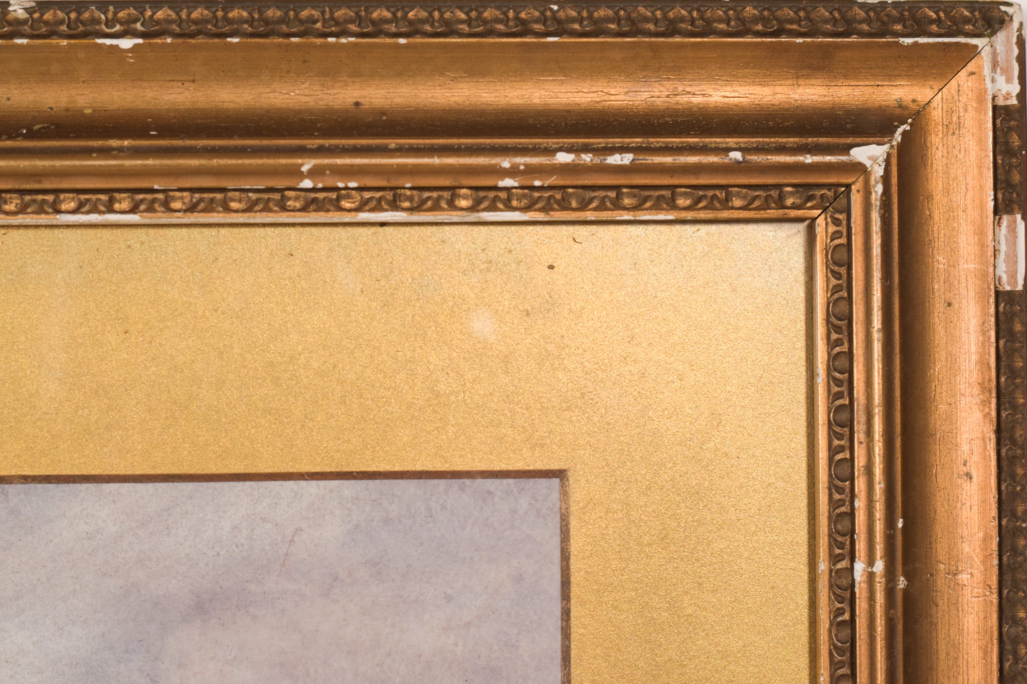 A painting of a field with a sunset in the background.