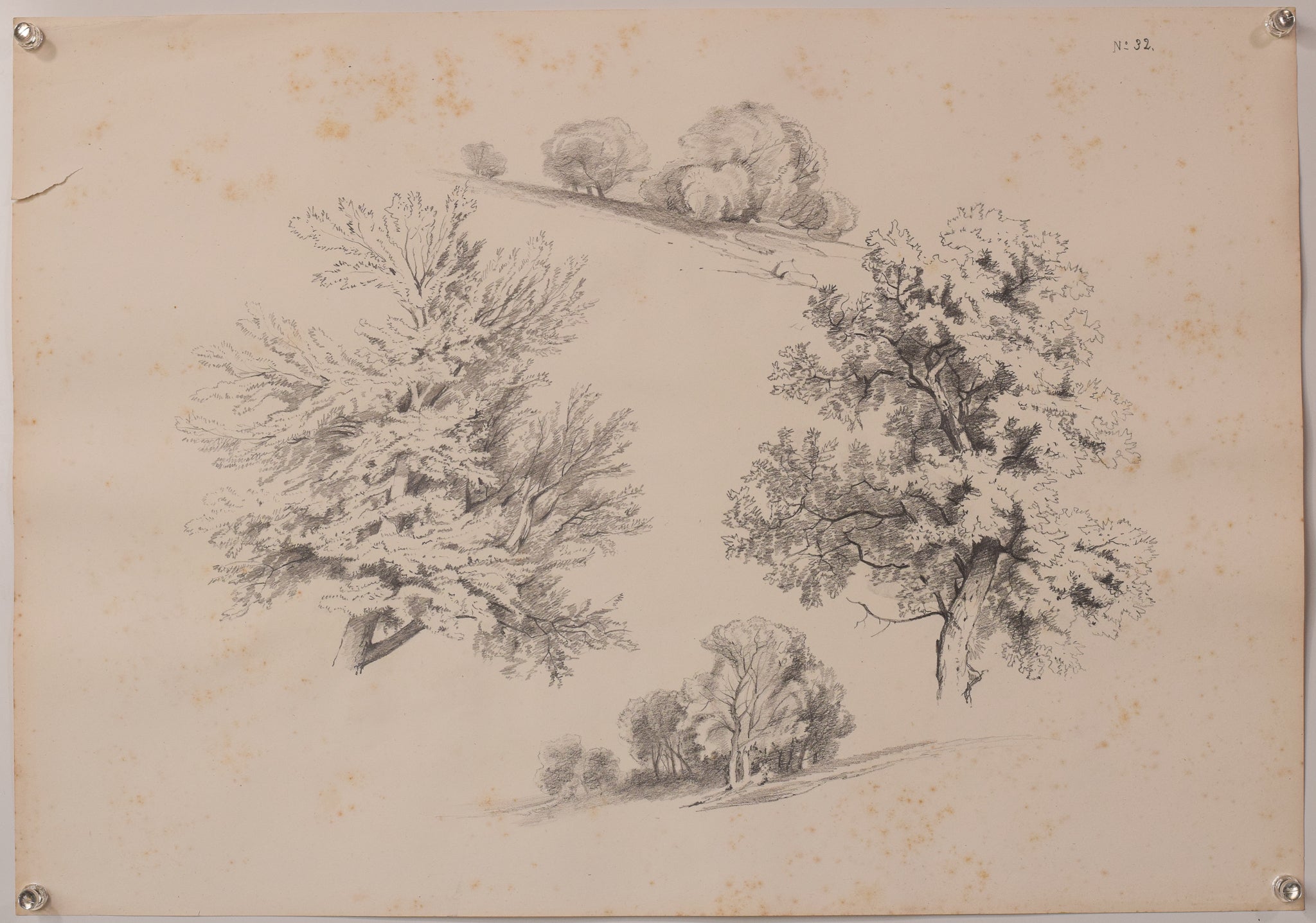 A set of four drawings on a piece of paper.