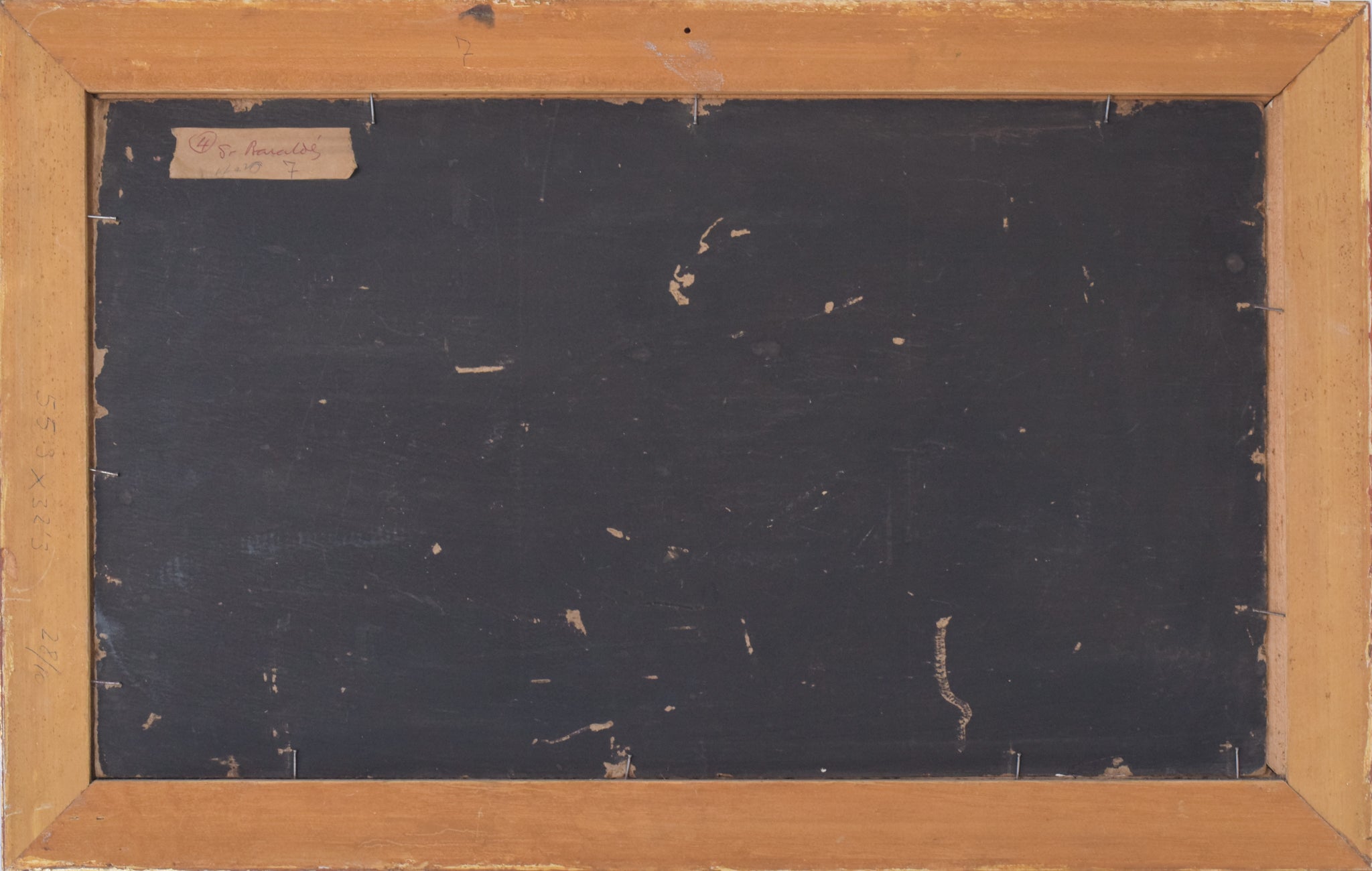 A painting of an old house in the middle of a field.