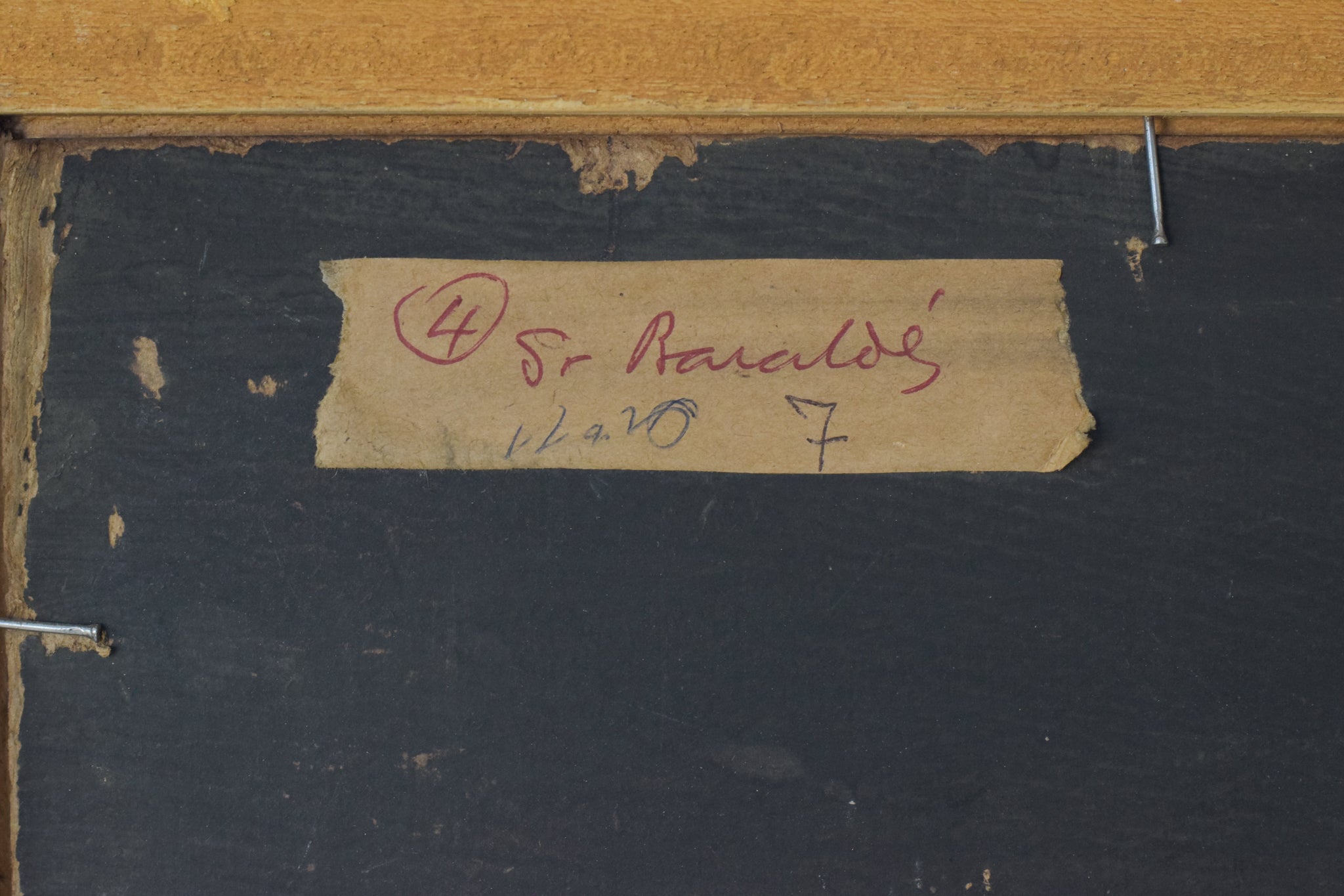 A painting of an old house in the middle of a field.