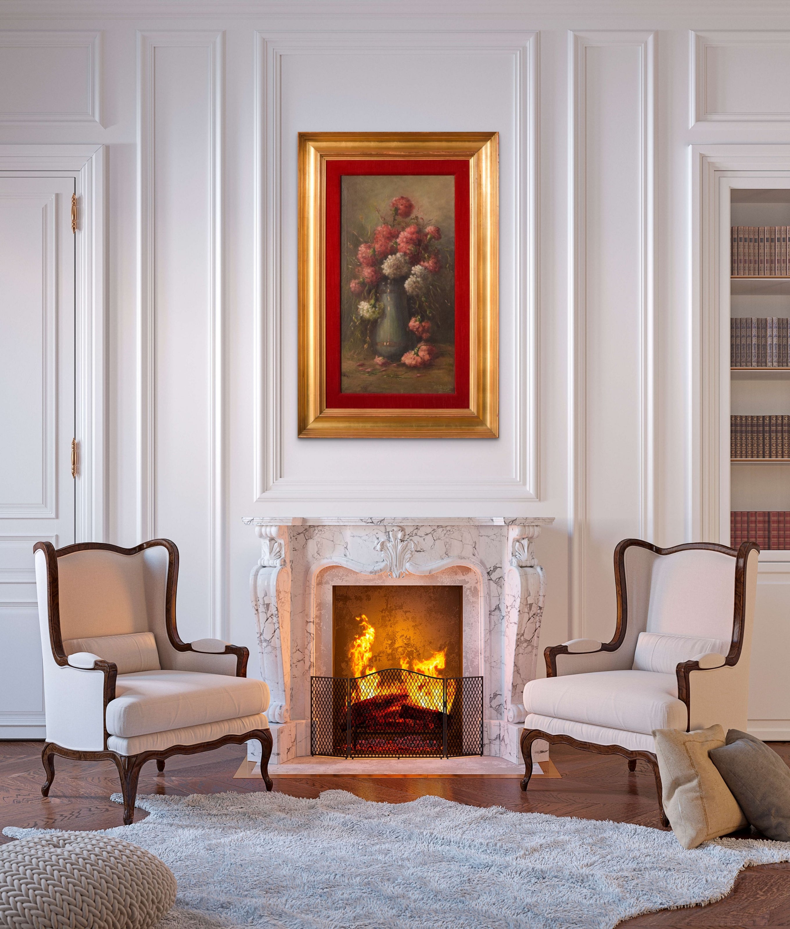 Artwork by Unknown, Still Life - Hydrangeas, Made of Oil on canvas 