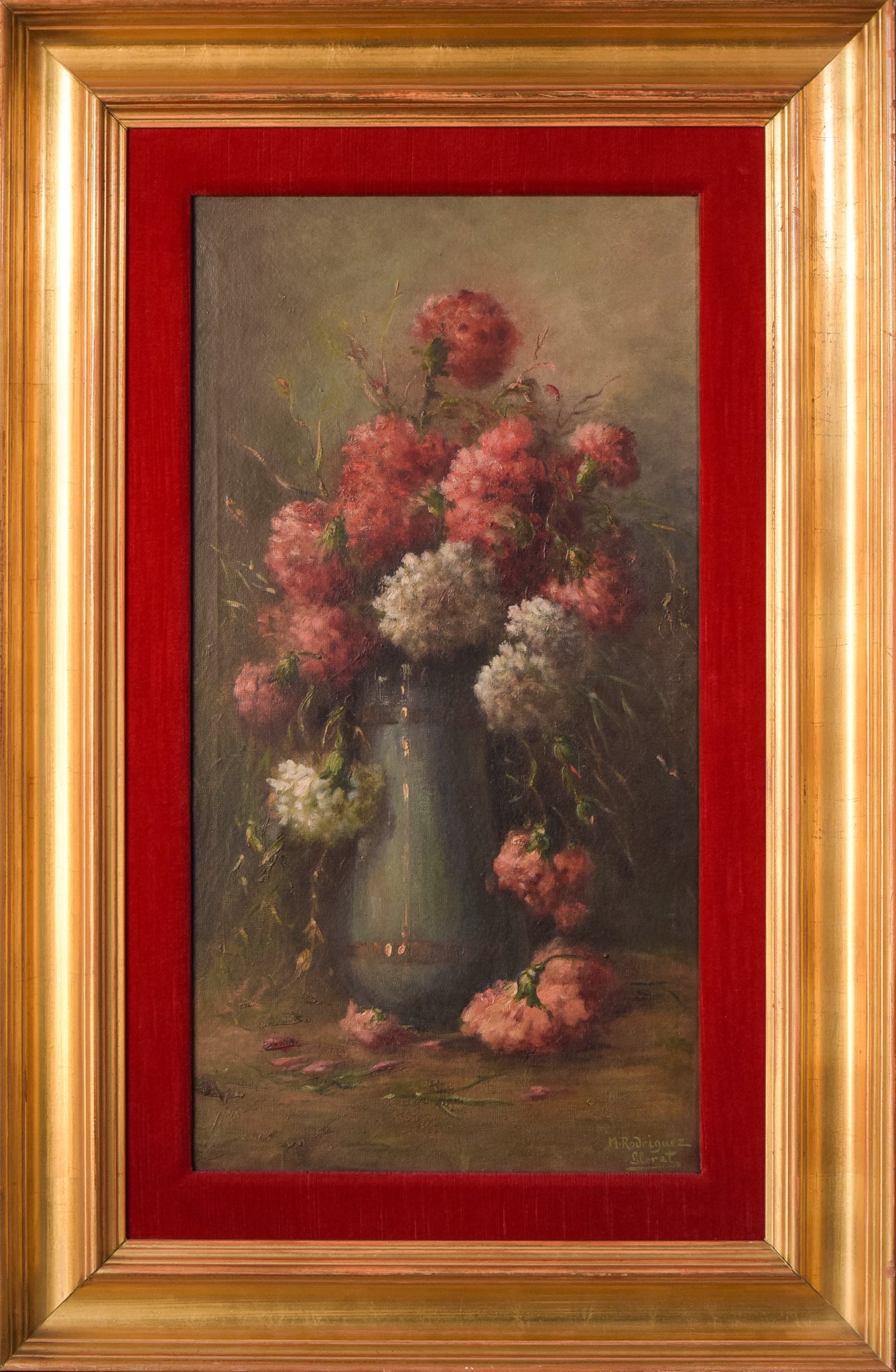 Artwork by Unknown, Still Life - Hydrangeas, Made of Oil on canvas 
