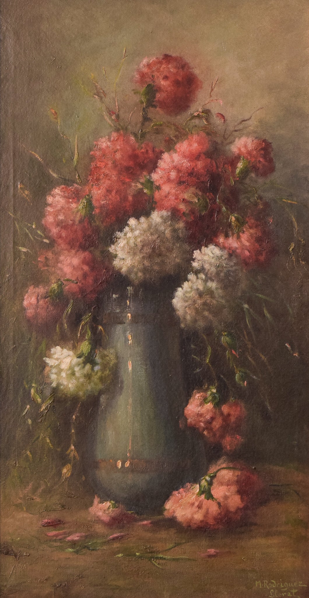 Artwork by Unknown, Still Life - Hydrangeas, Made of Oil on canvas 