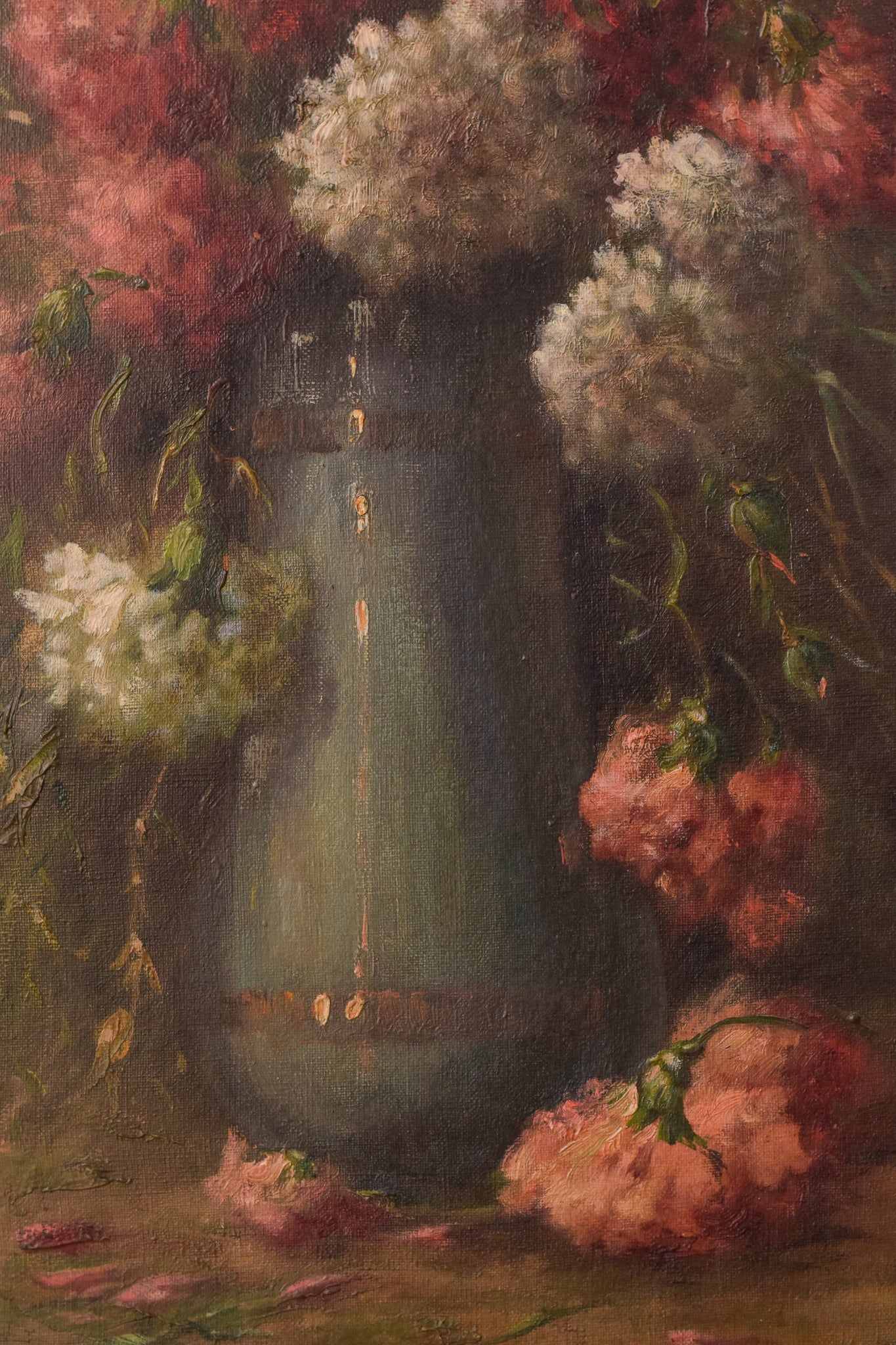 Artwork by Unknown, Still Life - Hydrangeas, Made of Oil on canvas 