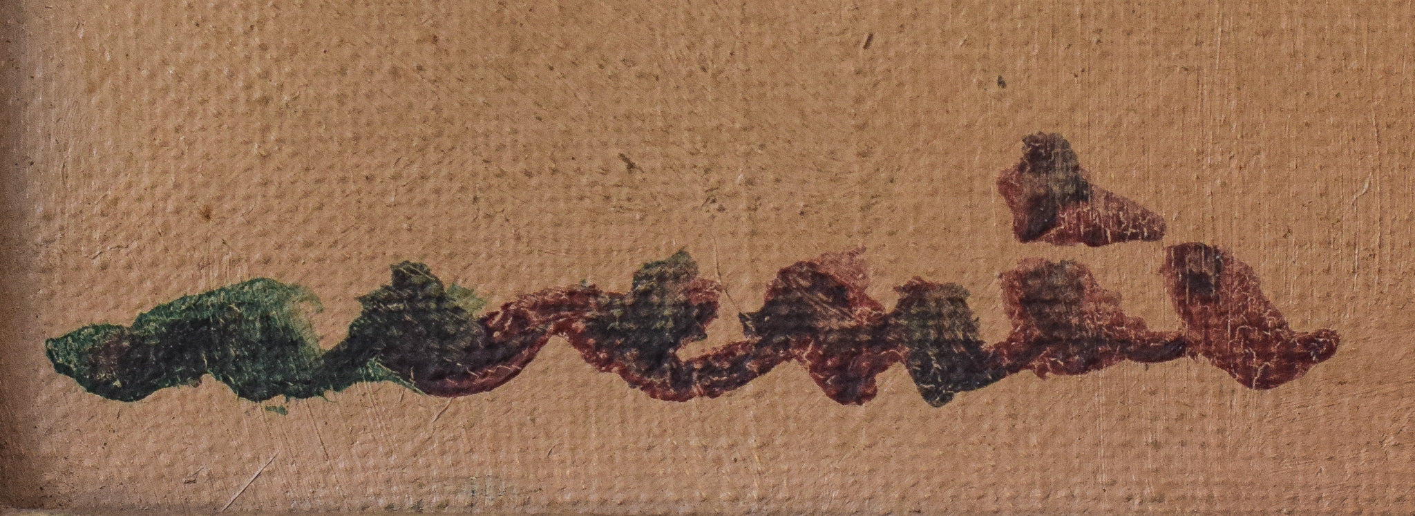 A painting of a still life of vegetables and a vase on a table.