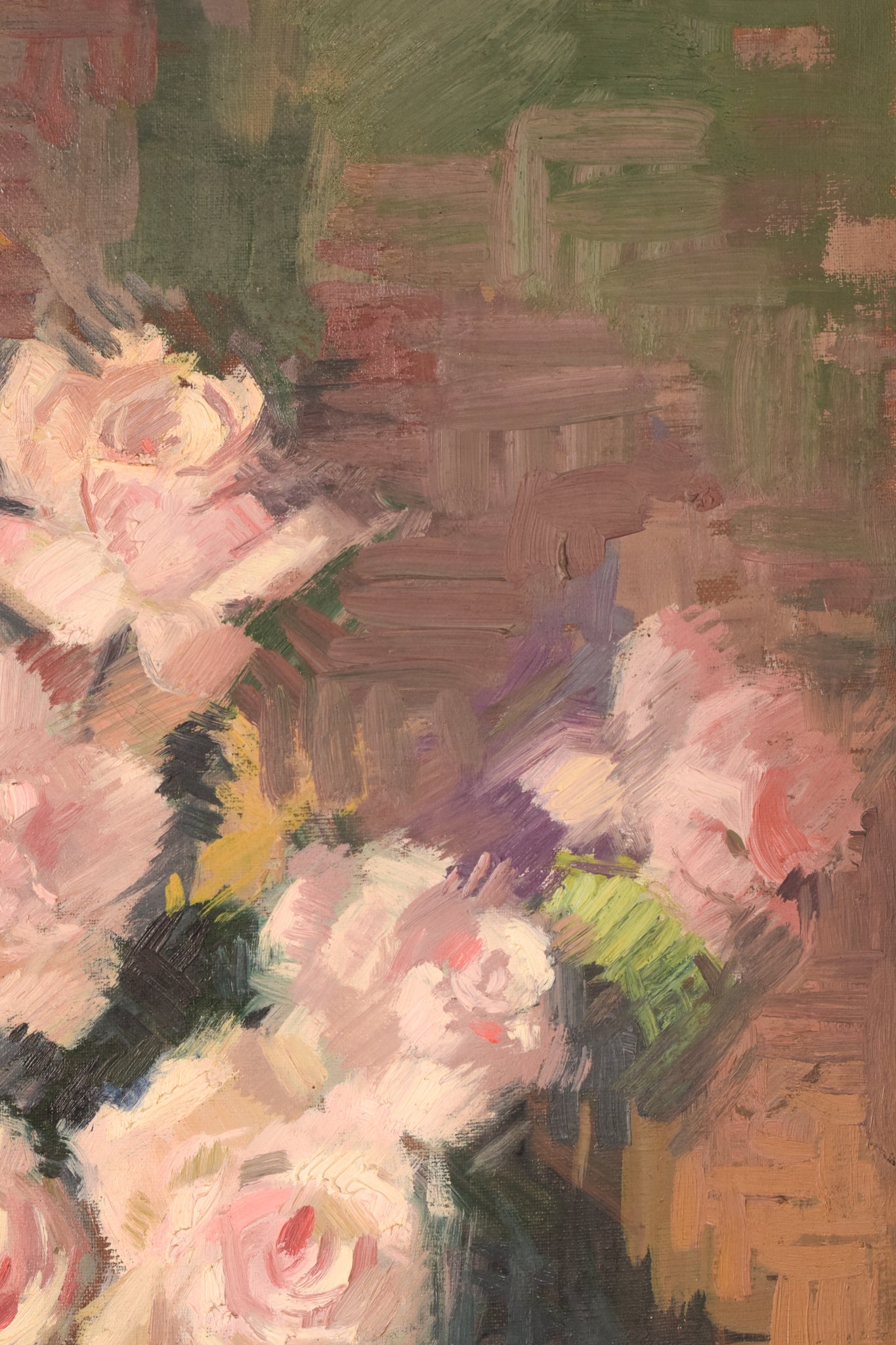 Artwork by Unknown, Still Life - Pink Flowers, Made of Oil on canvas 