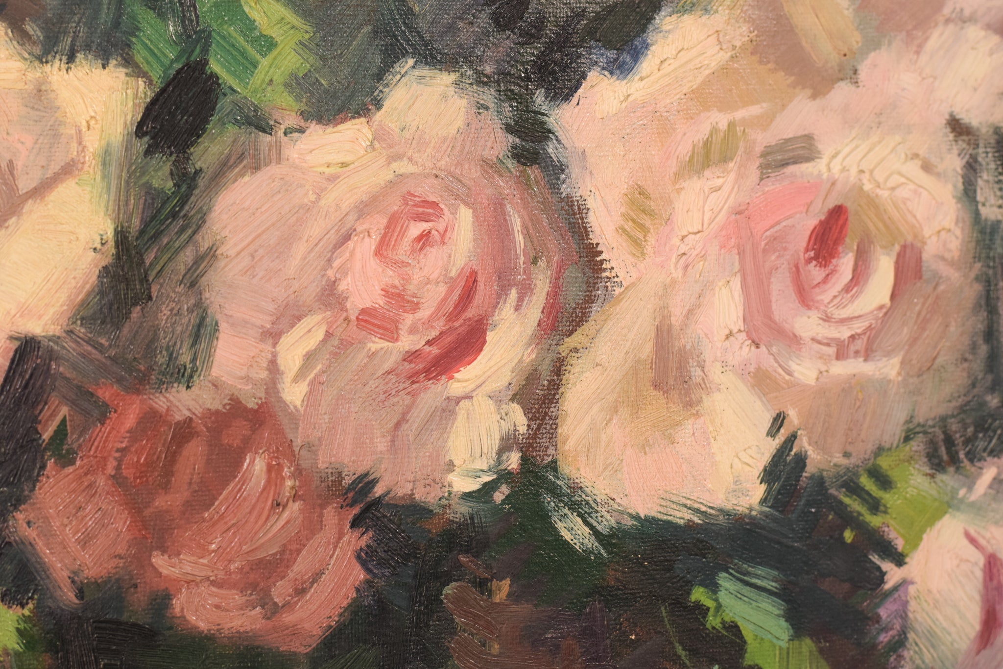 Artwork by Unknown, Still Life - Pink Flowers, Made of Oil on canvas 