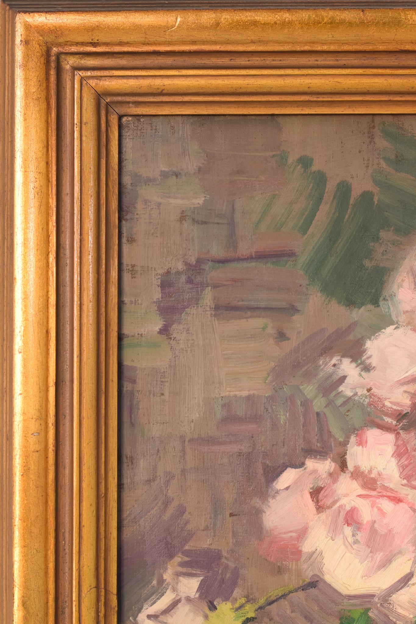 Artwork by Unknown, Still Life - Pink Flowers, Made of Oil on canvas 