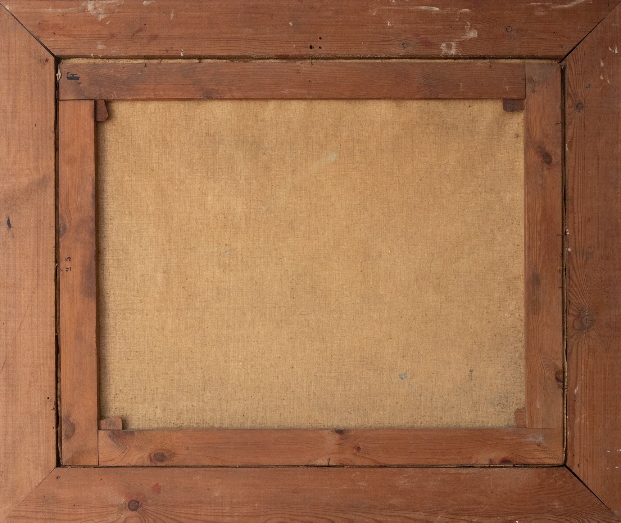 A painting of a dirt road in the woods. 