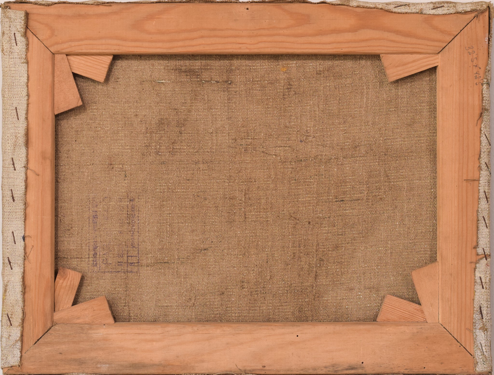 A painting of a river in the snow with a full moon in the background.