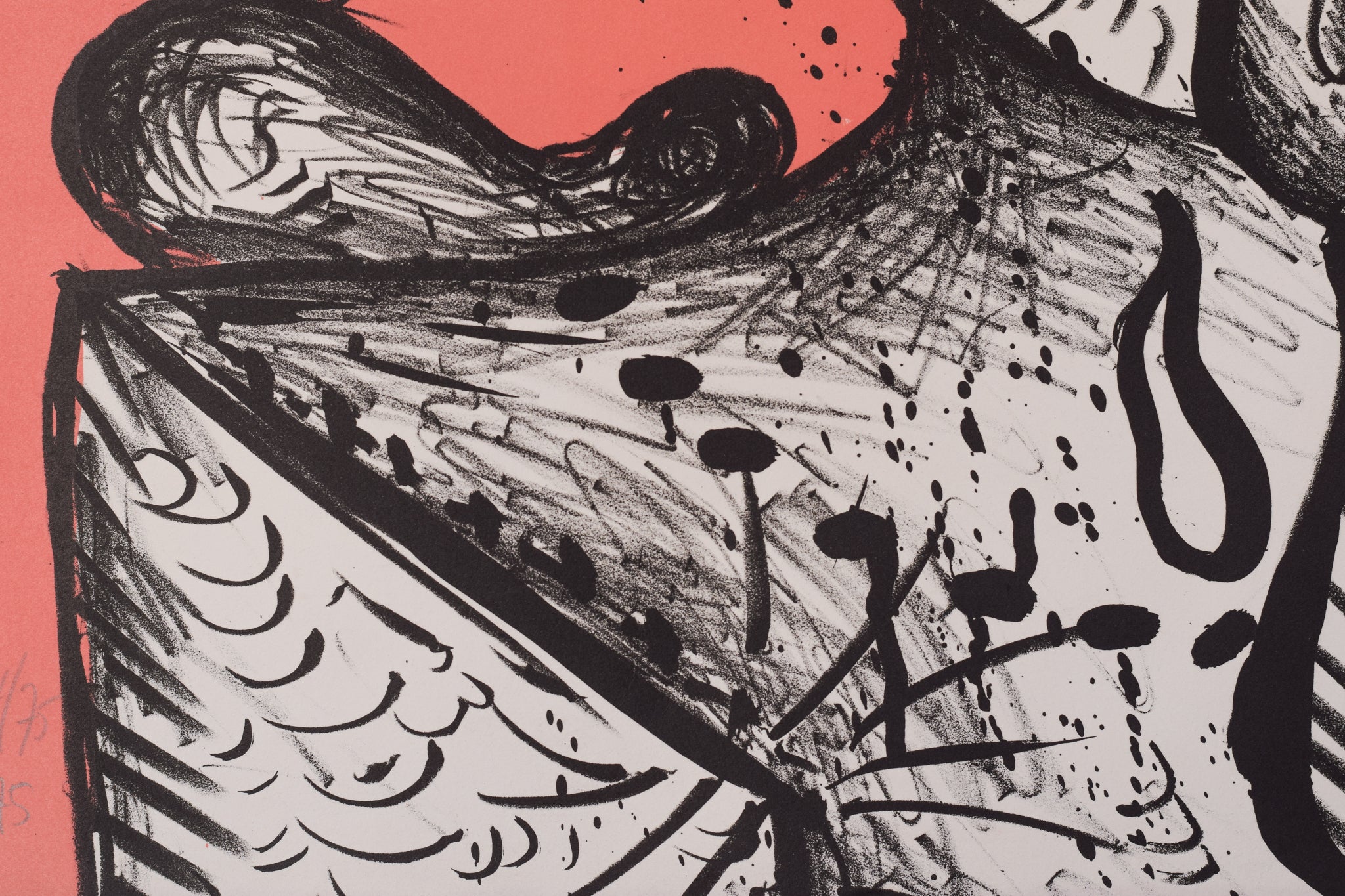 A black and white drawing of a man with his tongue sticking out.