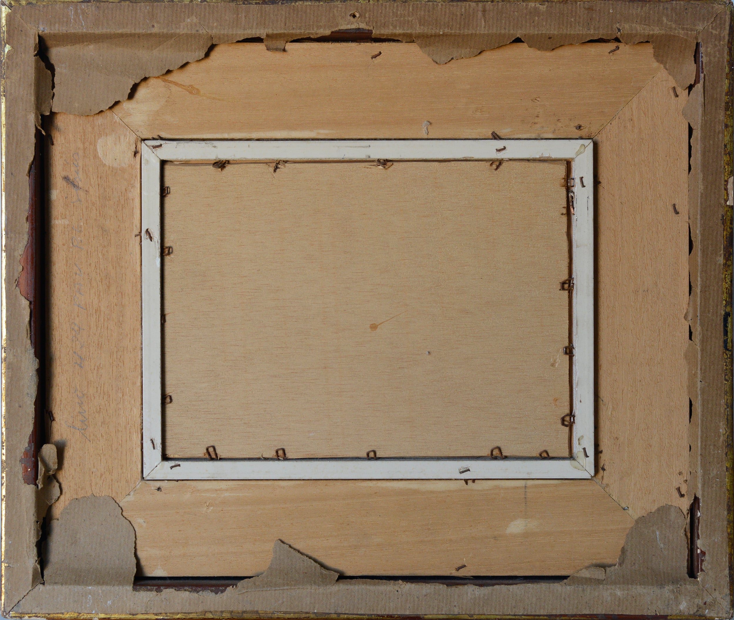 A painting of a woman in a pink dress sitting at a table.