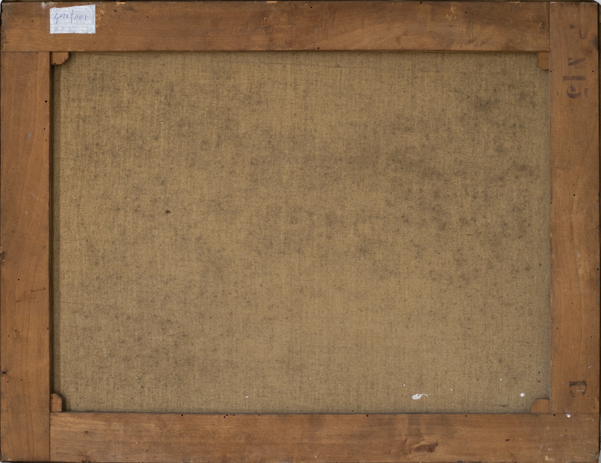 A painting of a landscape with trees in the foreground.