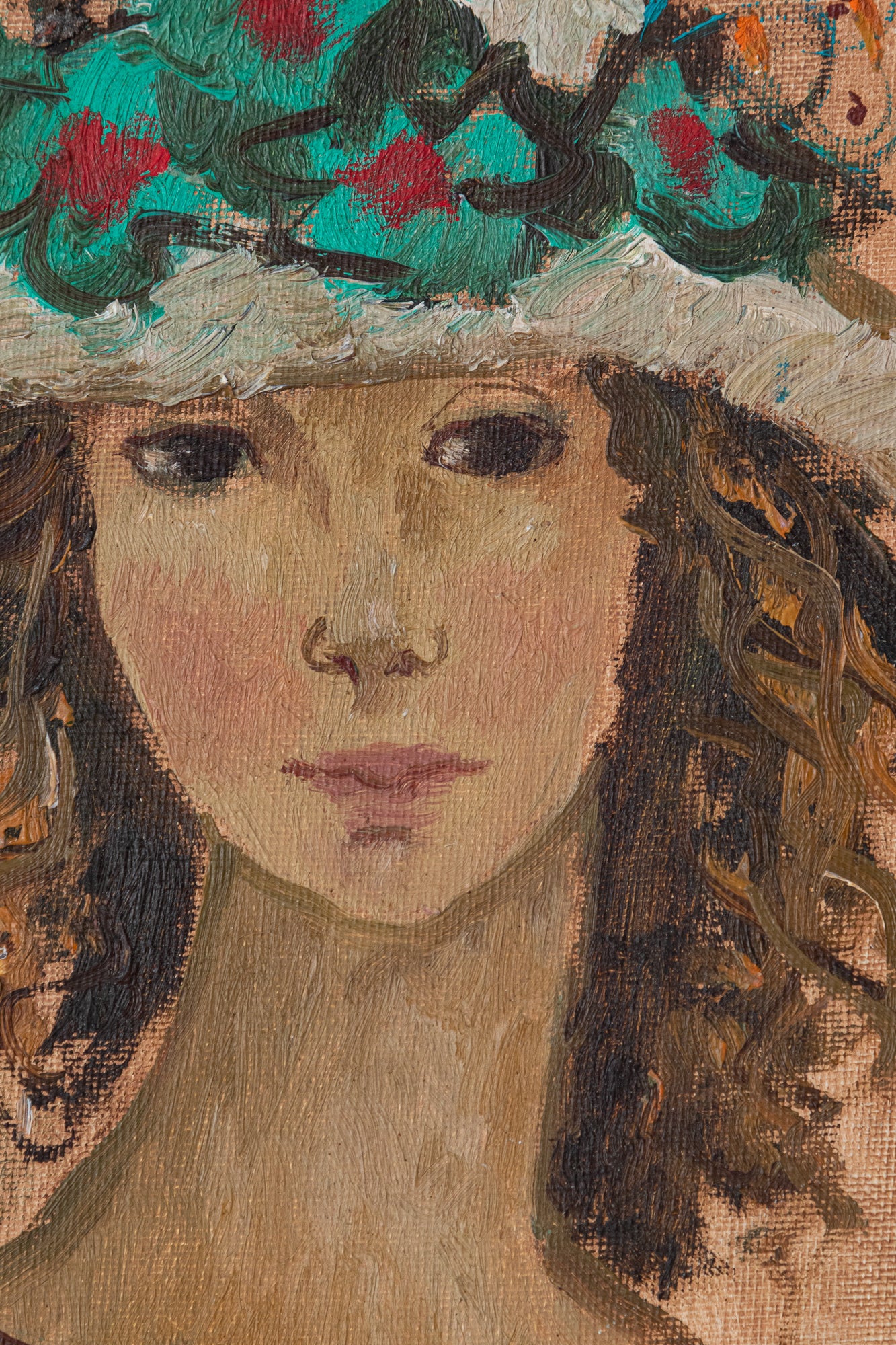 Artwork by Unknown, Two portraits - Young ladies, Made of Oil on board 