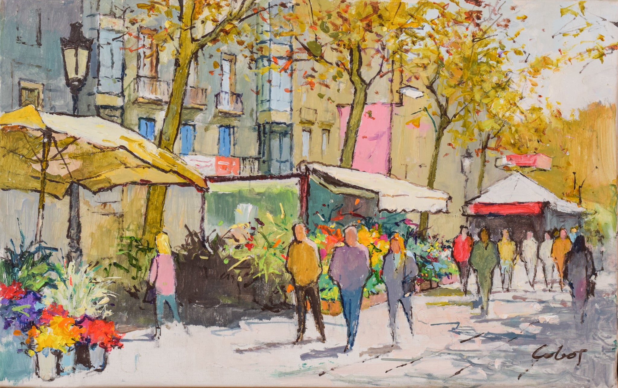 Artwork by Unknown, Vibrant Market Scene, Made of Oil on canvas 