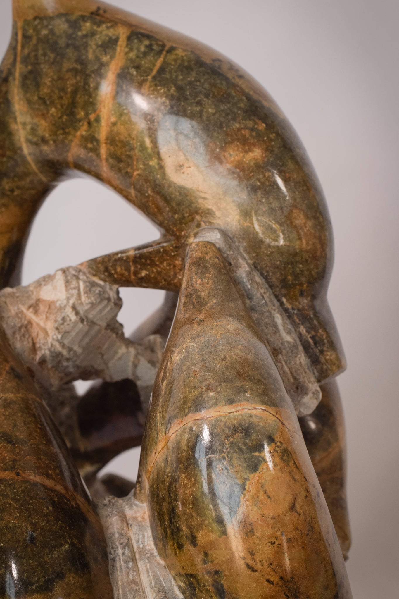 Artwork by Unknown, Vintage Marble - Sculpture of Dolphins, Made of Stone 