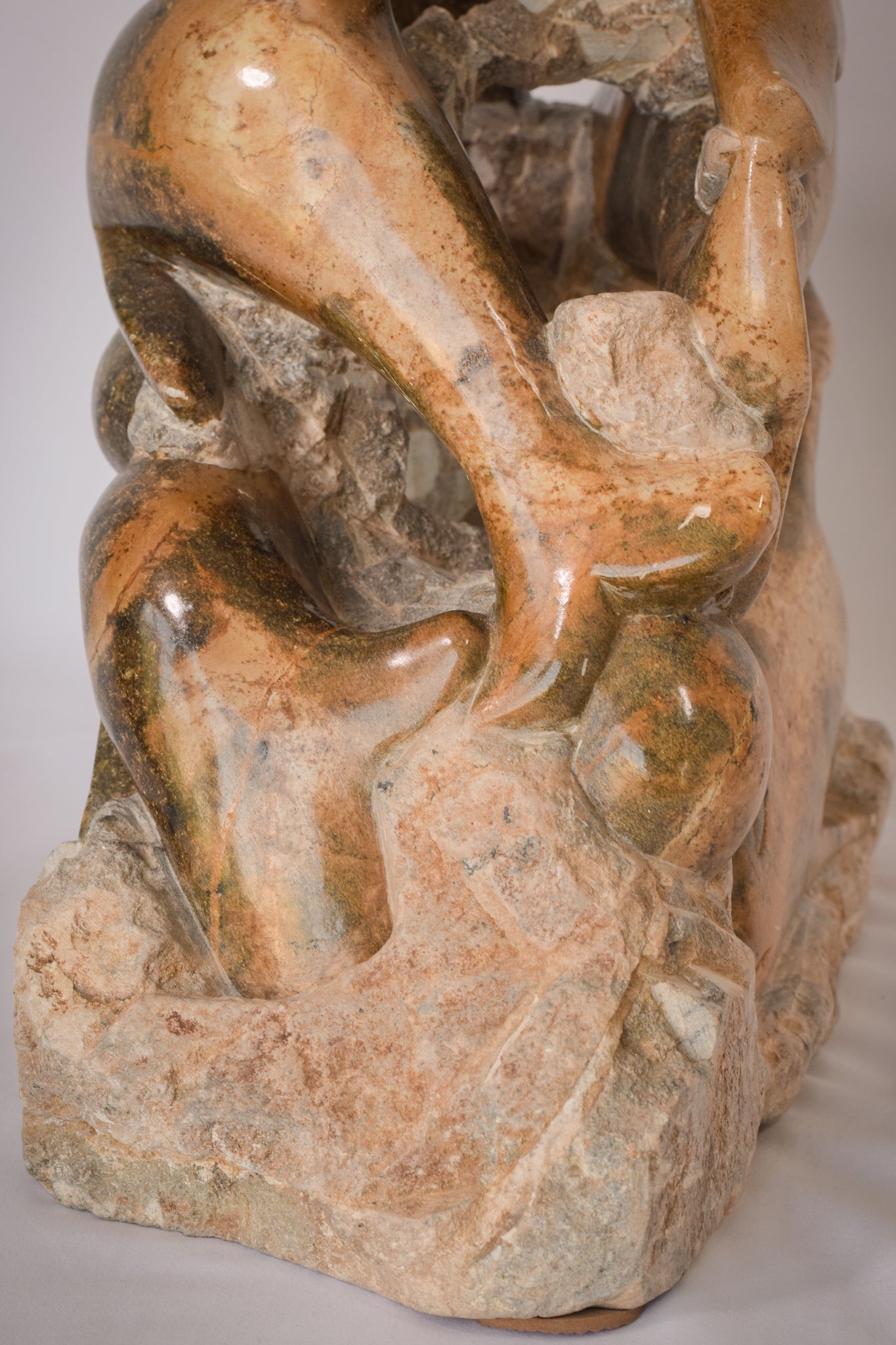 Artwork by Unknown, Vintage Marble - Sculpture of Dolphins, Made of Stone 