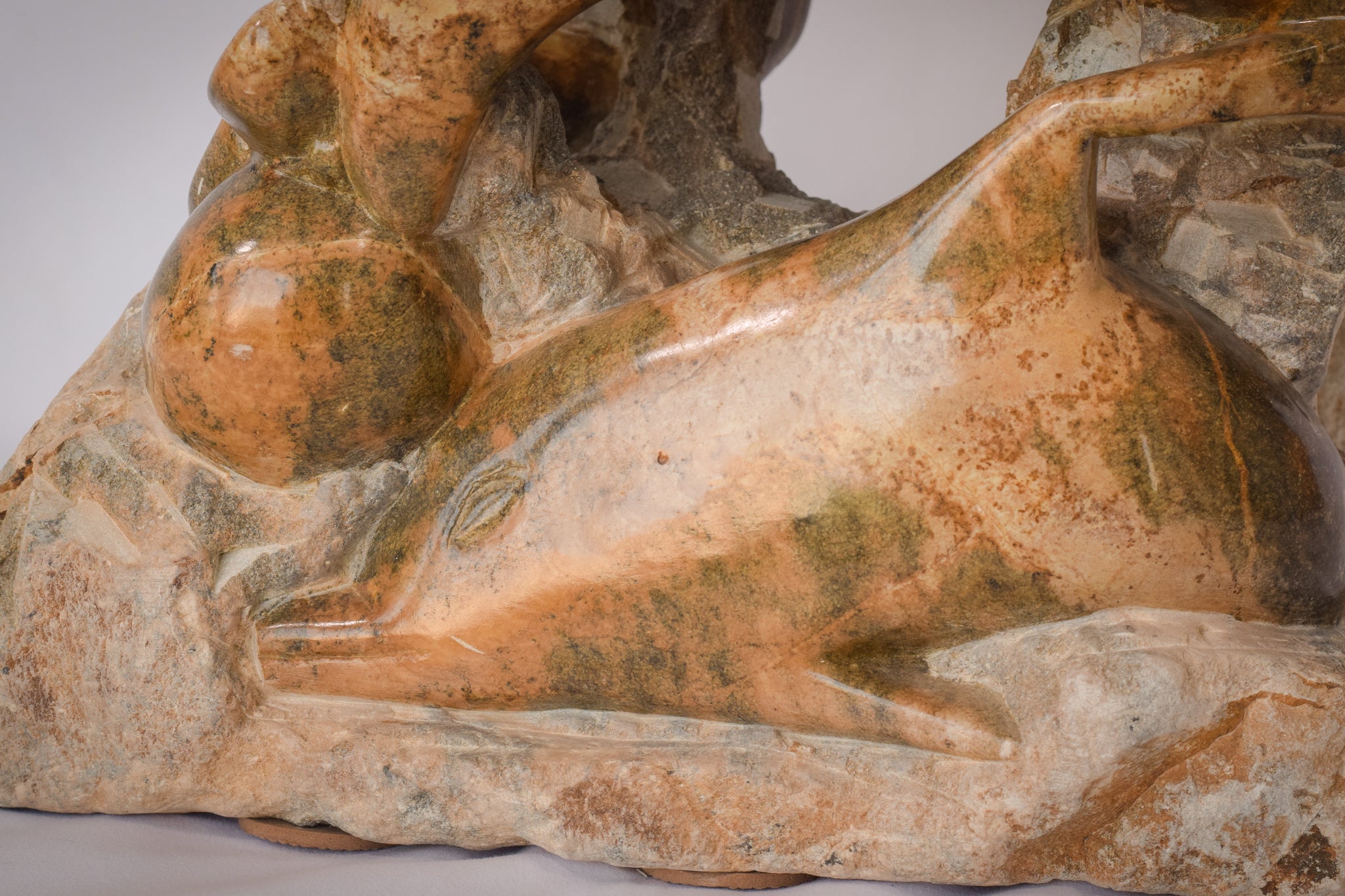 Artwork by Unknown, Vintage Marble - Sculpture of Dolphins, Made of Stone 