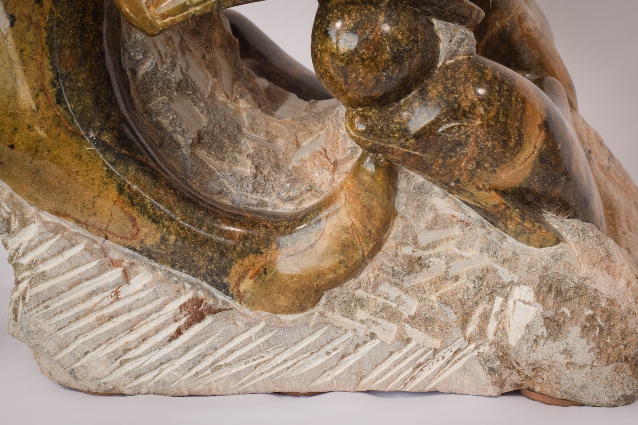 Artwork by Unknown, Vintage Marble - Sculpture of Dolphins, Made of Stone 