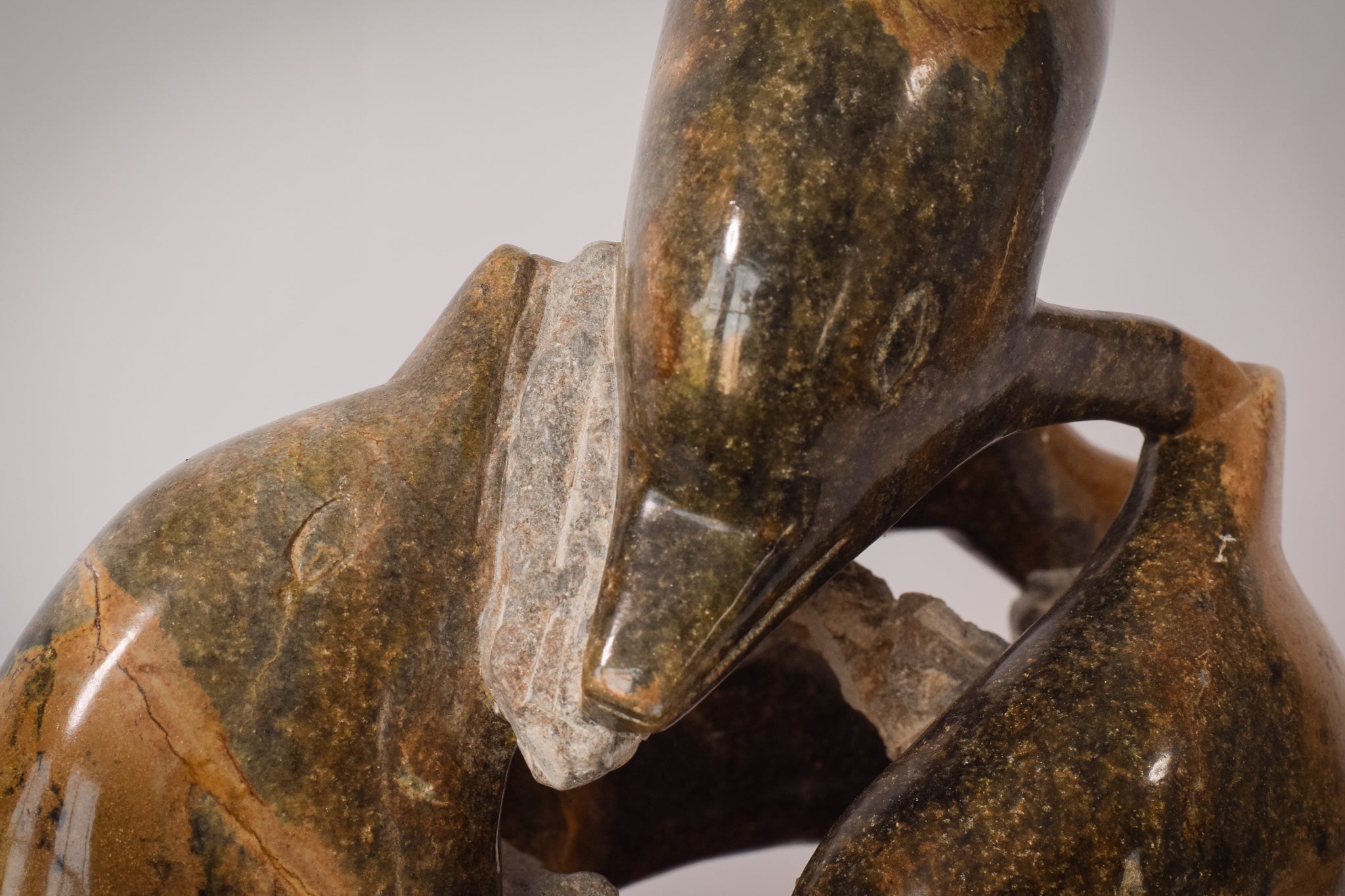 Artwork by Unknown, Vintage Marble - Sculpture of Dolphins, Made of Stone 